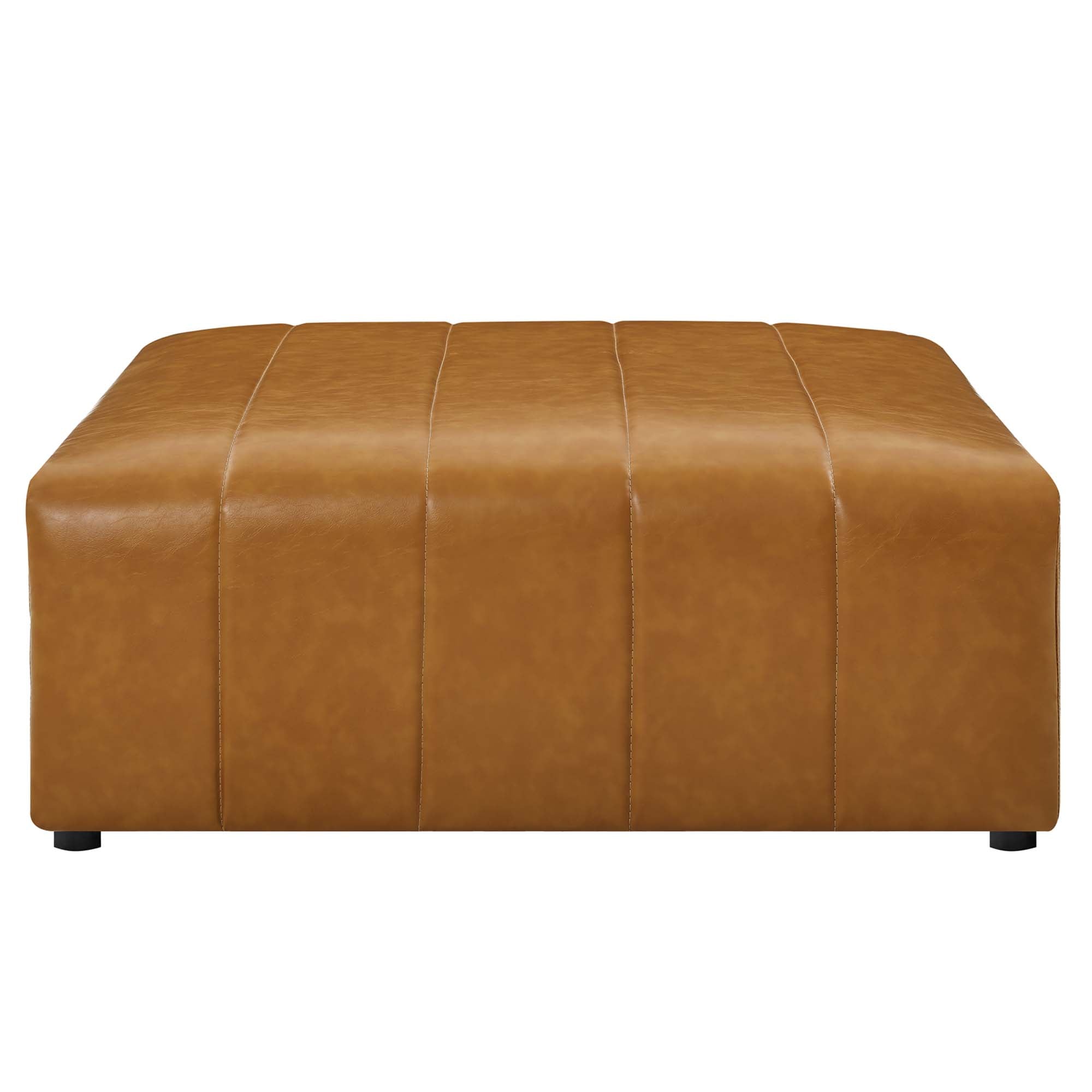 Bartlett Vegan Leather Ottoman, Tan