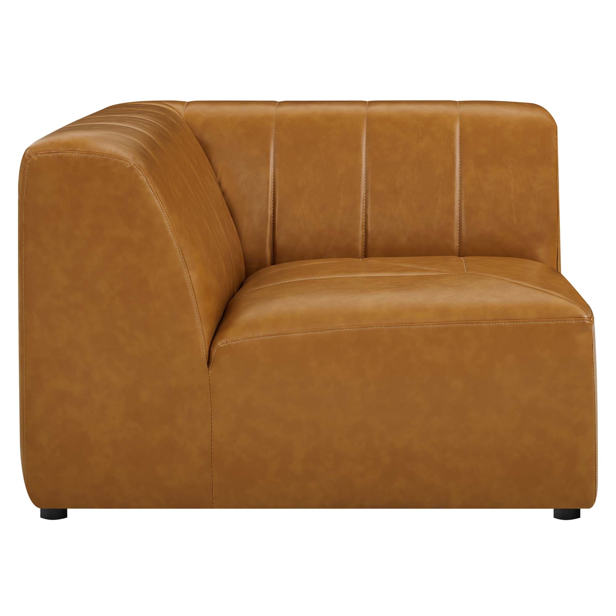 Bartlett Vegan Leather Corner Chair, Tan