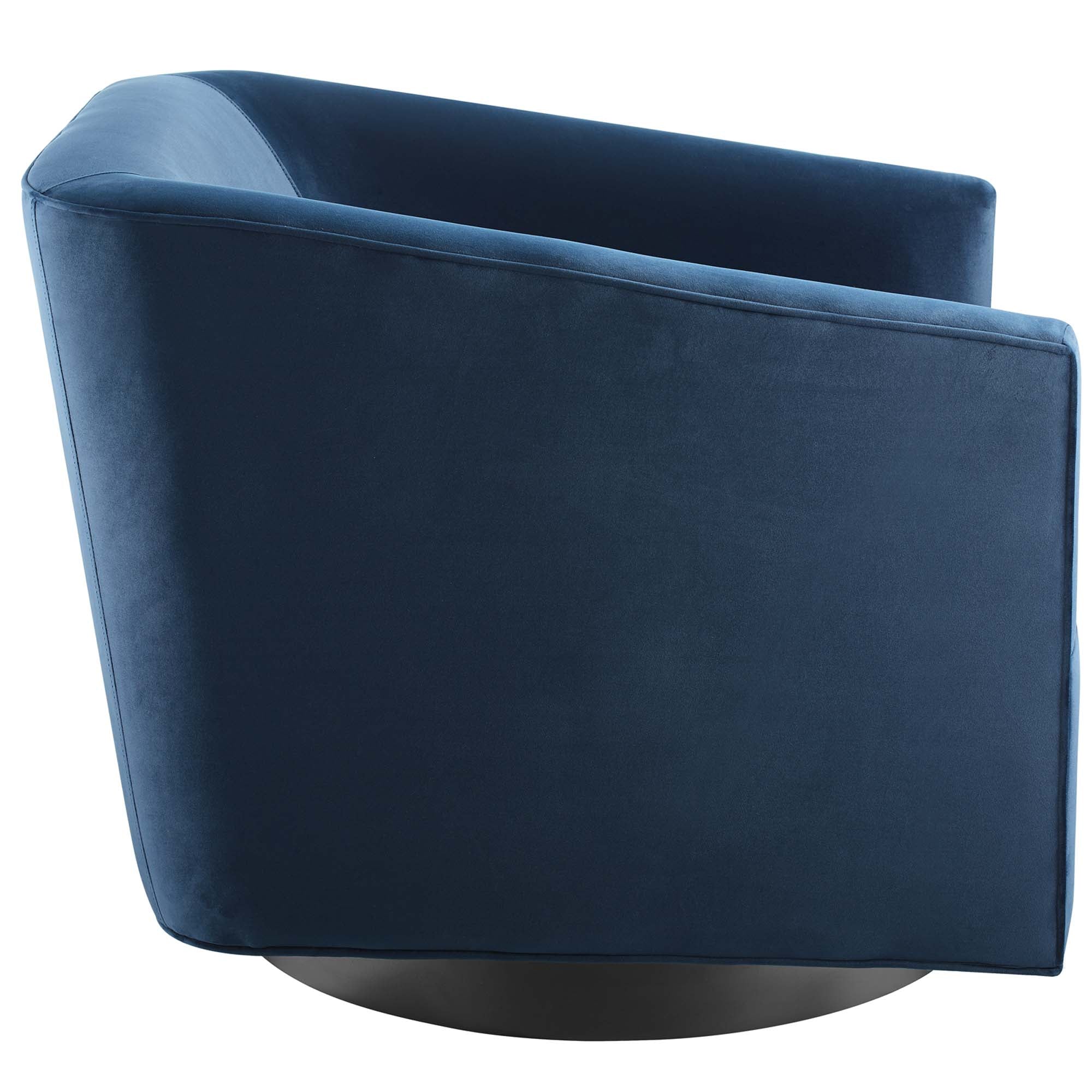 Twist Performance Velvet Swivel Chair Set of 2, Midnight Blue