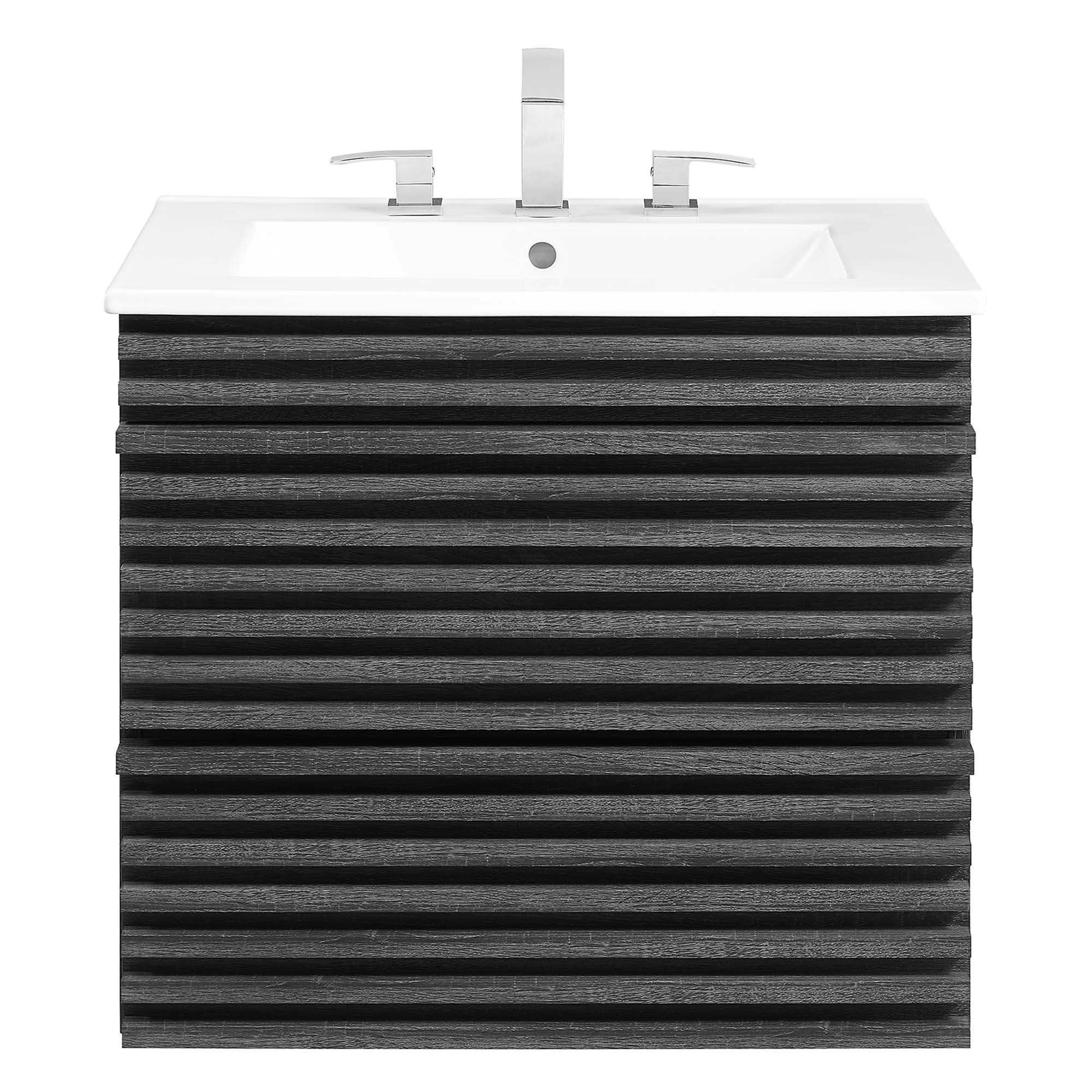 Render 24" Wall-Mount Bathroom Vanity, Charcoal White
