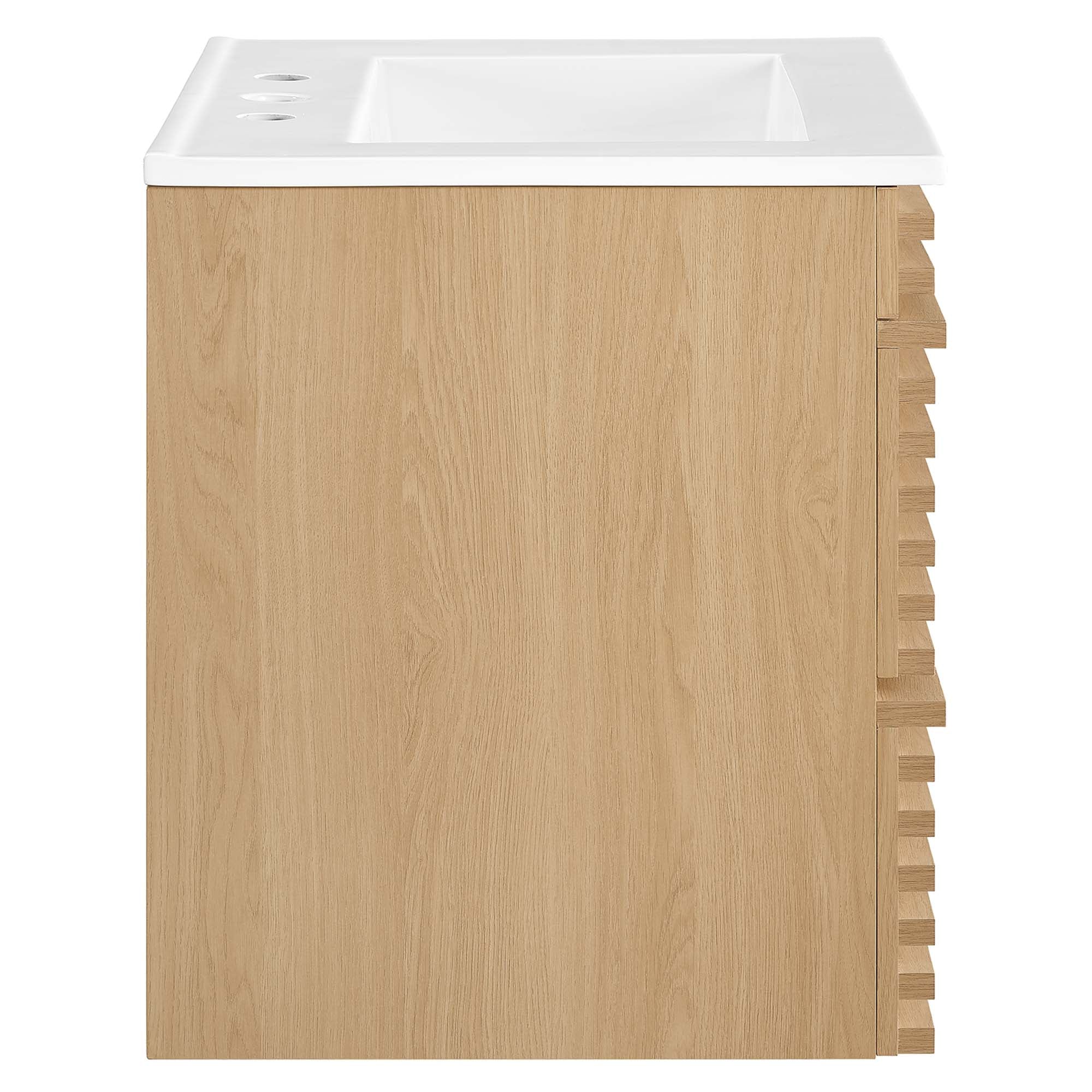 Render 24" Wall-Mount Bathroom Vanity, Oak White