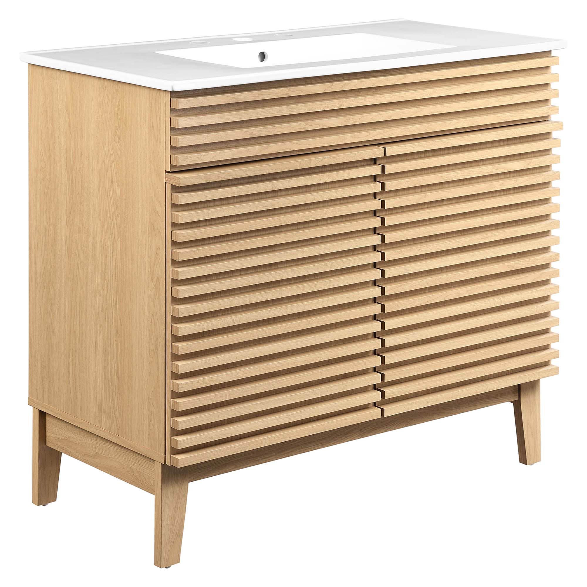 Render 36" Bathroom Vanity, Oak White