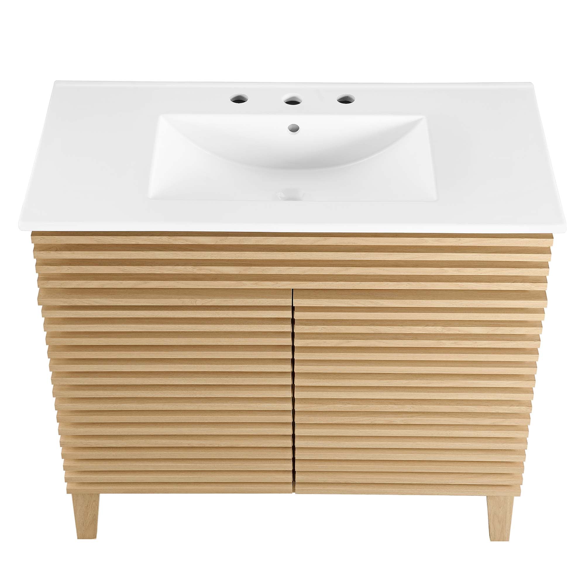 Render 36" Bathroom Vanity, Oak White