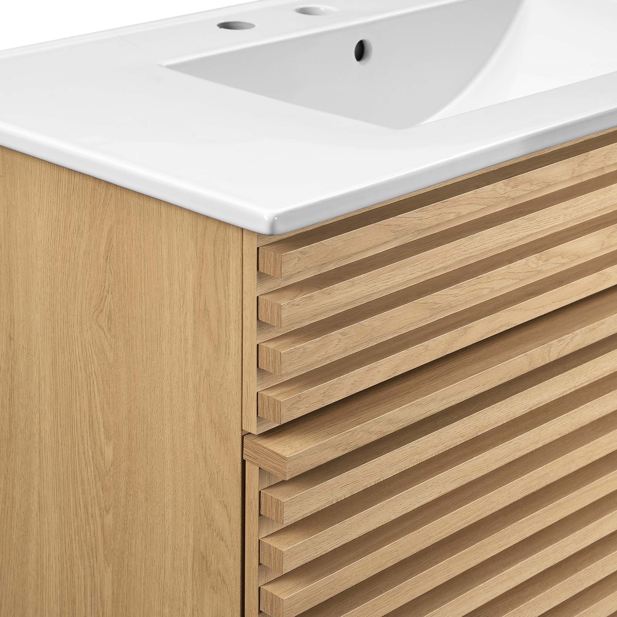 Render 36" Bathroom Vanity, Oak White