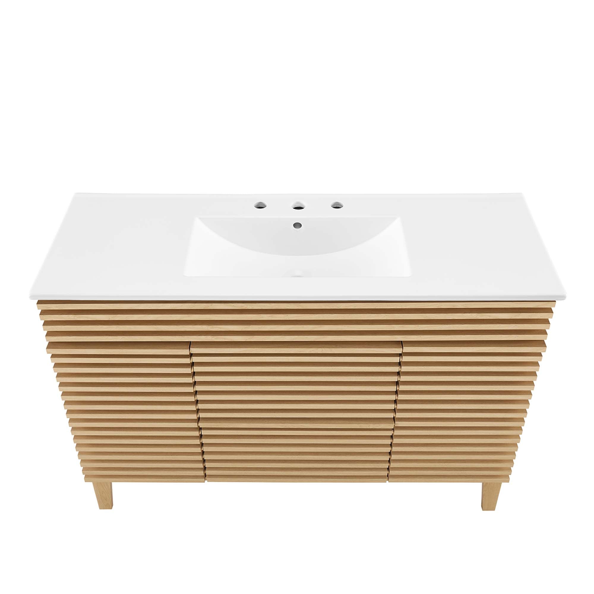 Render 48" Single Sink Bathroom Vanity, Oak White