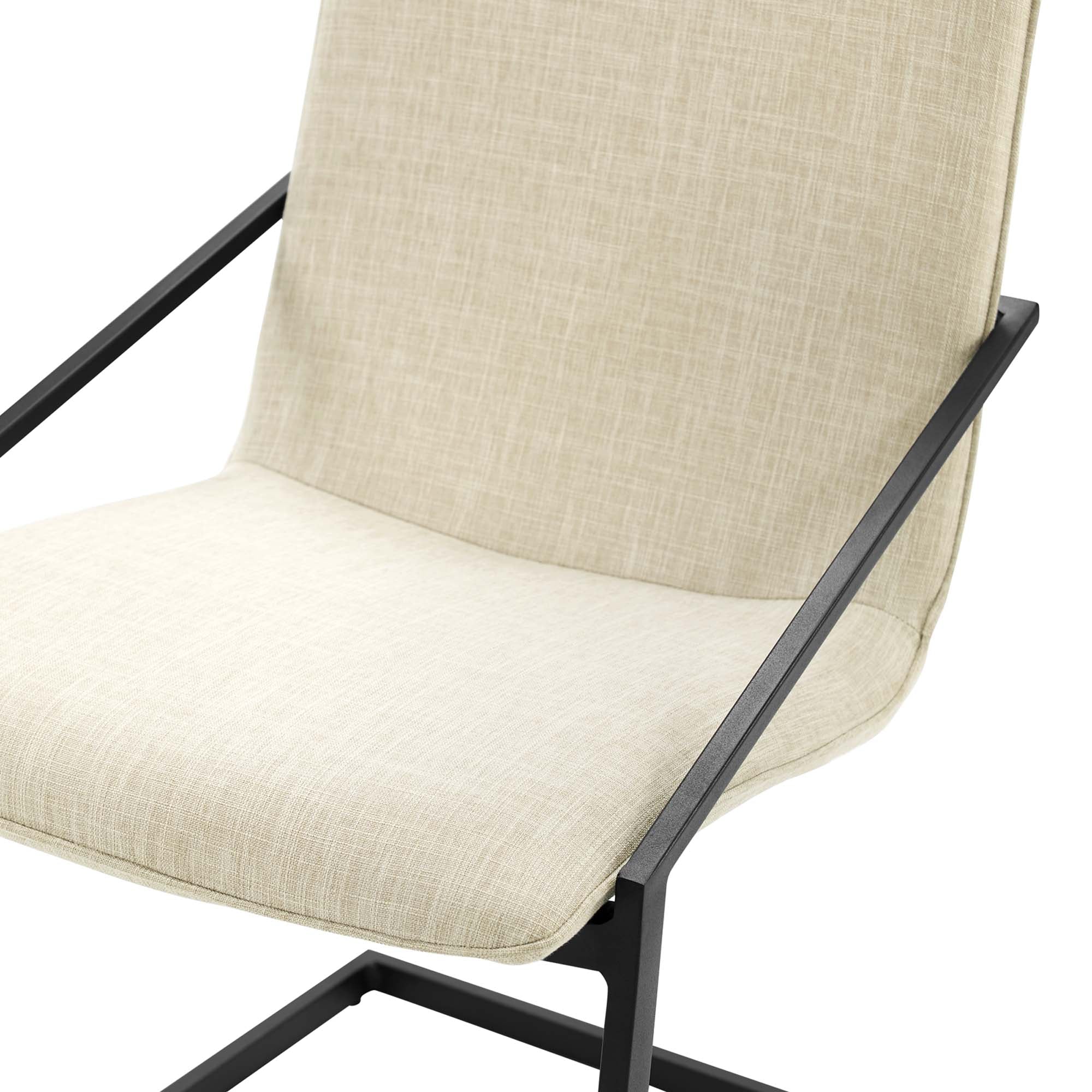 Pitch Upholstered Fabric Dining Armchair Set of 2, Black Beige