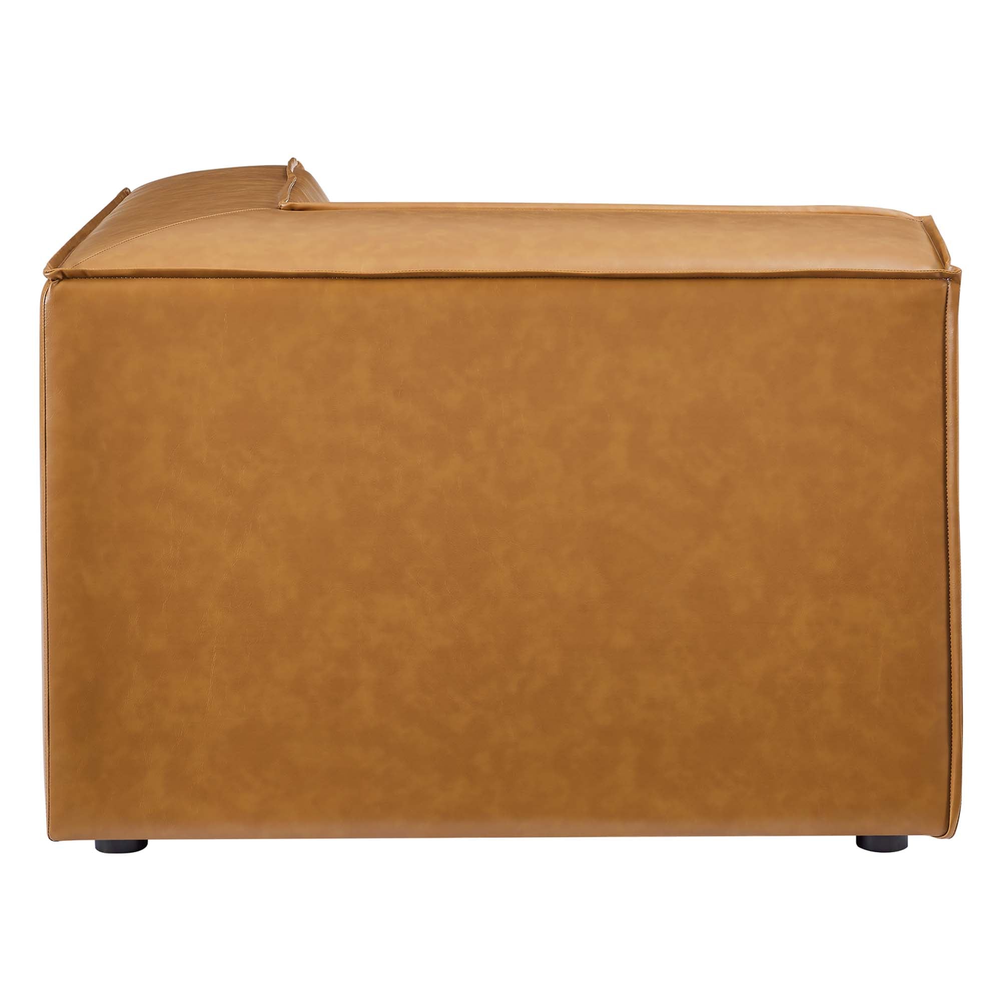 Restore Vegan Leather Sectional Sofa Corner Chair, Tan