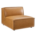 Restore Vegan Leather Sectional Sofa Armless Chair, Tan