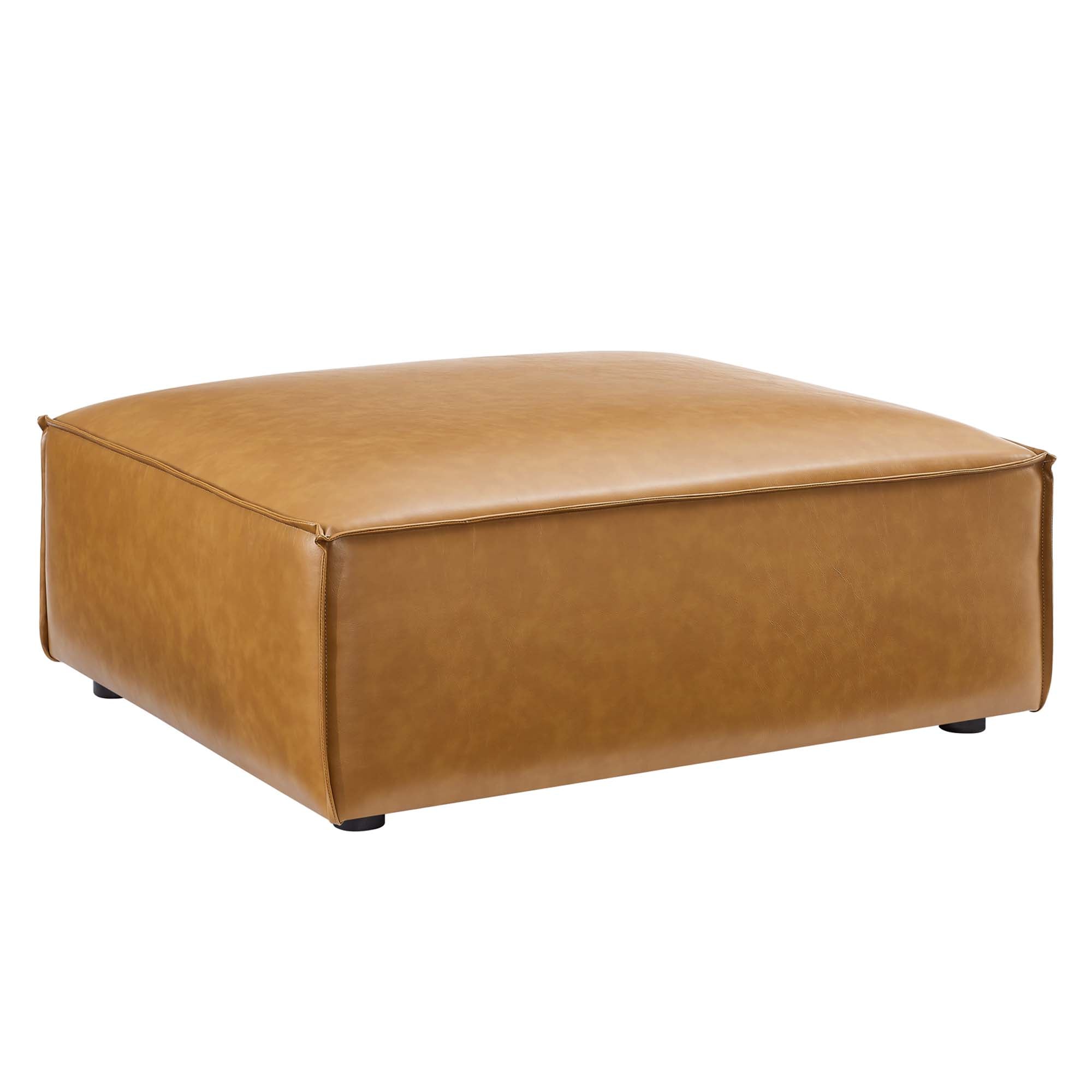 Restore Vegan Leather Ottoman, Tan