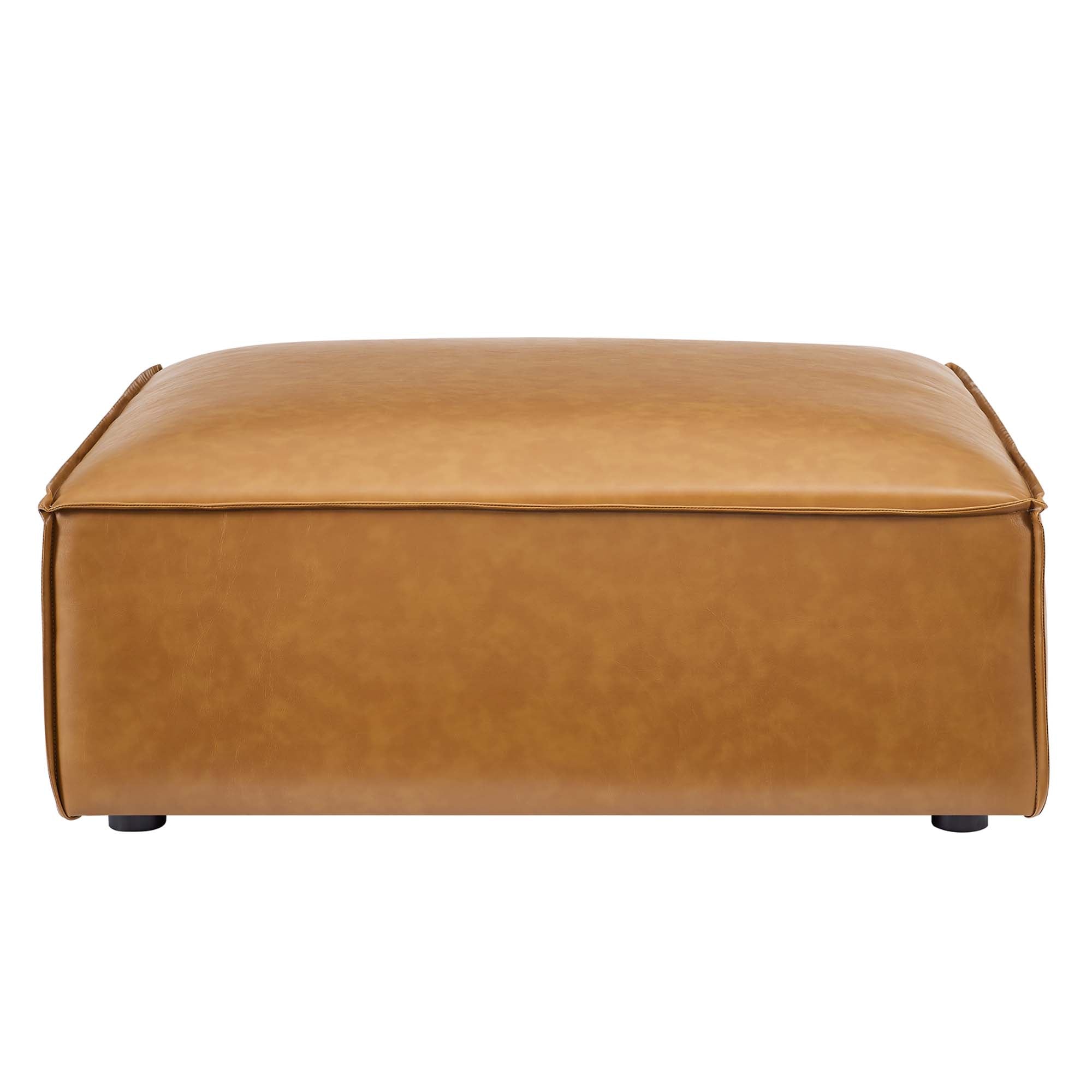 Restore Vegan Leather Ottoman, Tan