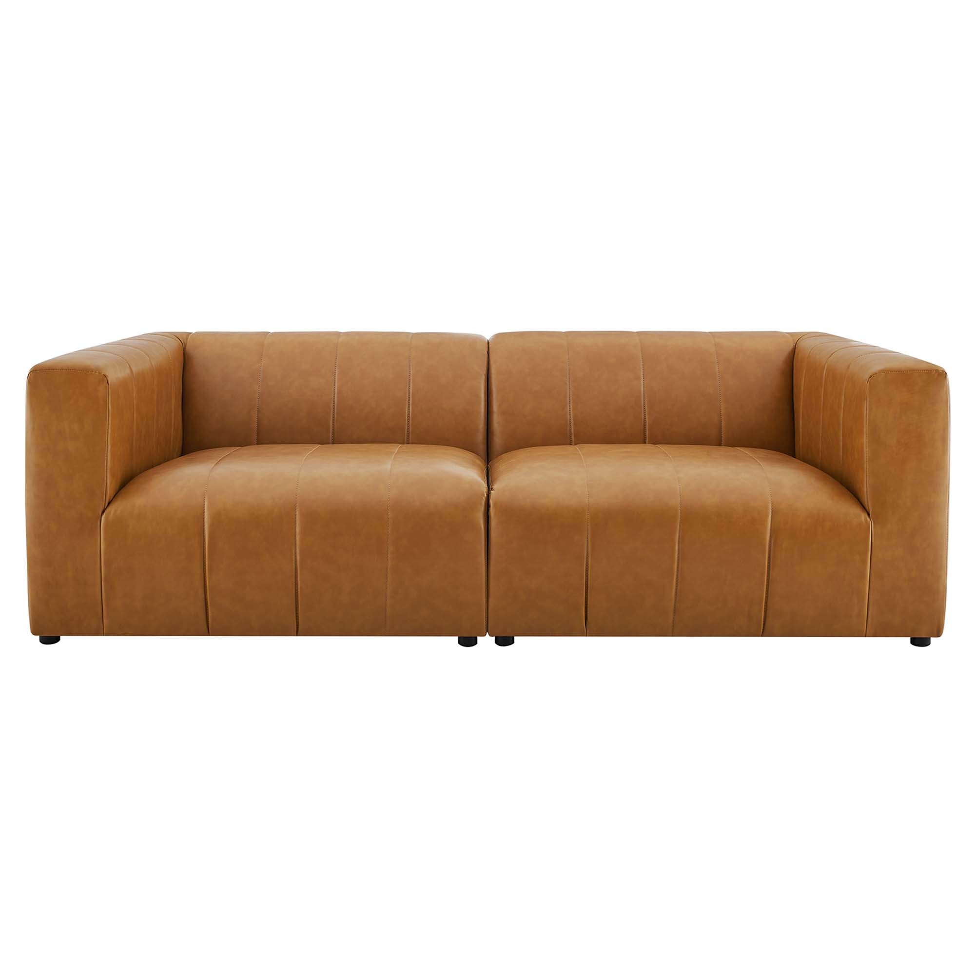 Bartlett 2-Piece Vegan Leather Loveseat, Tan