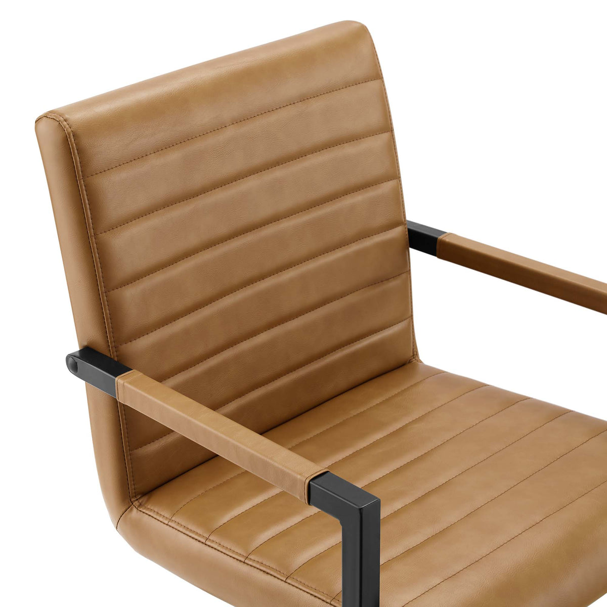 Savoy Vegan Leather Dining Chairs Set of 2, Tan