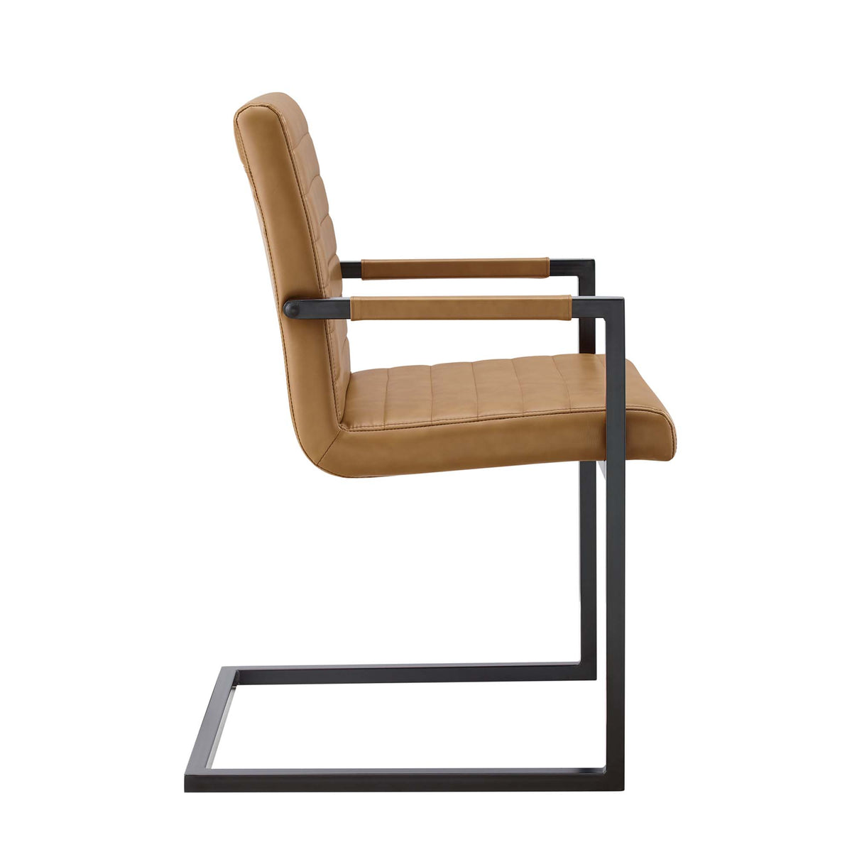 Savoy Vegan Leather Dining Chairs Set of 2, Tan