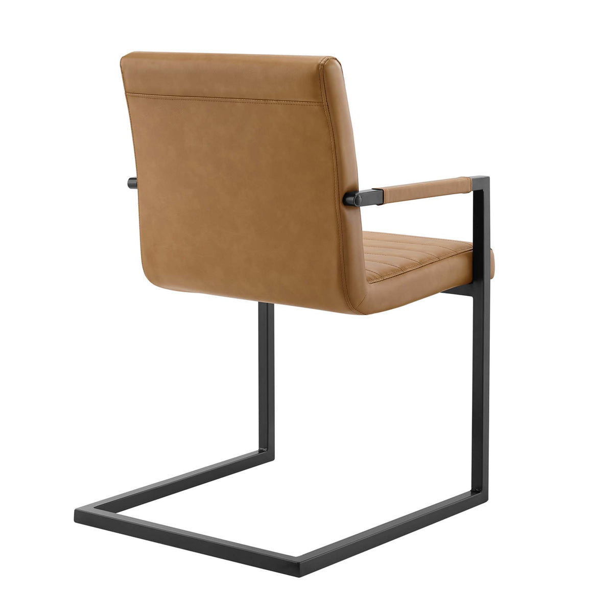 Savoy Vegan Leather Dining Chairs Set of 2, Tan