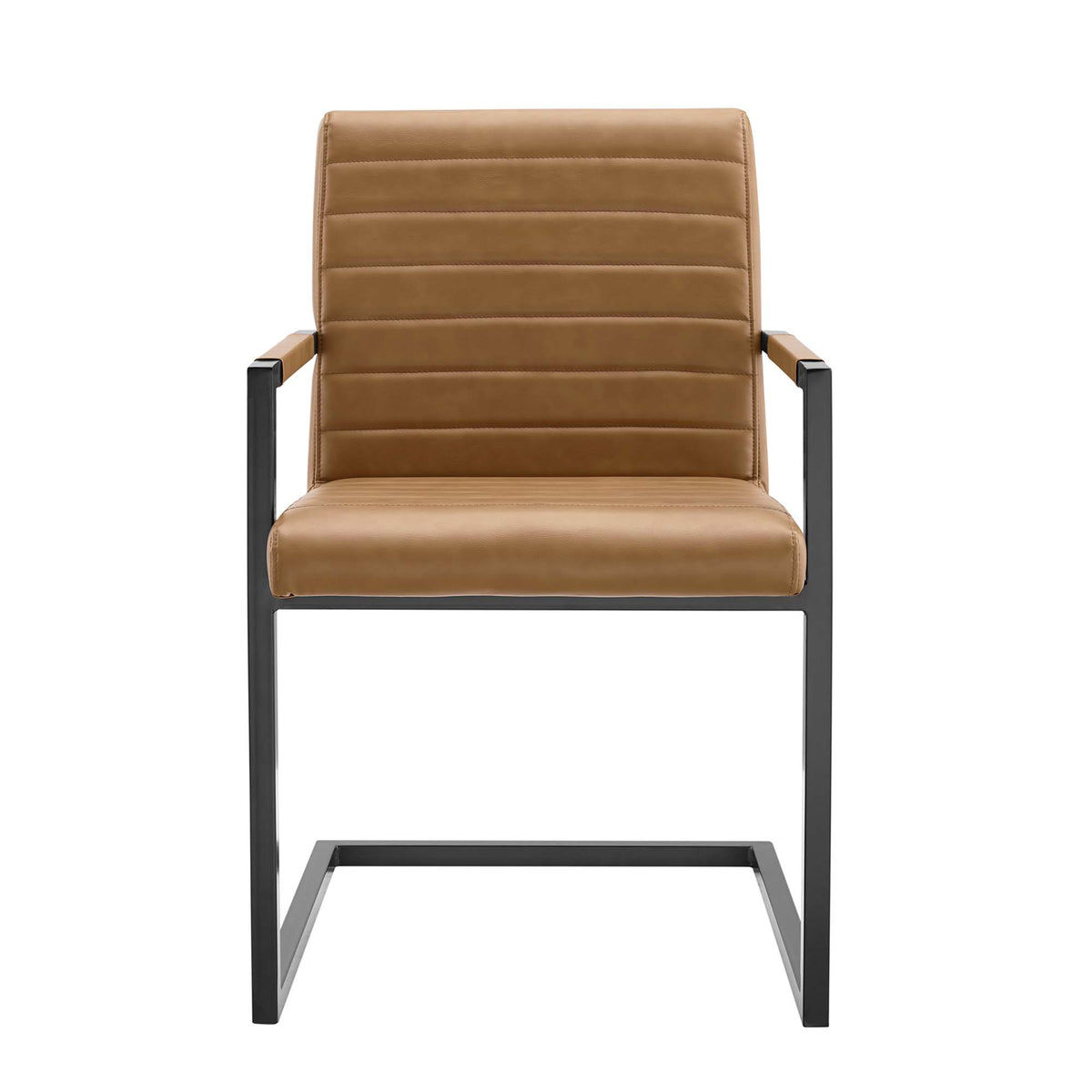 Savoy Vegan Leather Dining Chairs Set of 2, Tan