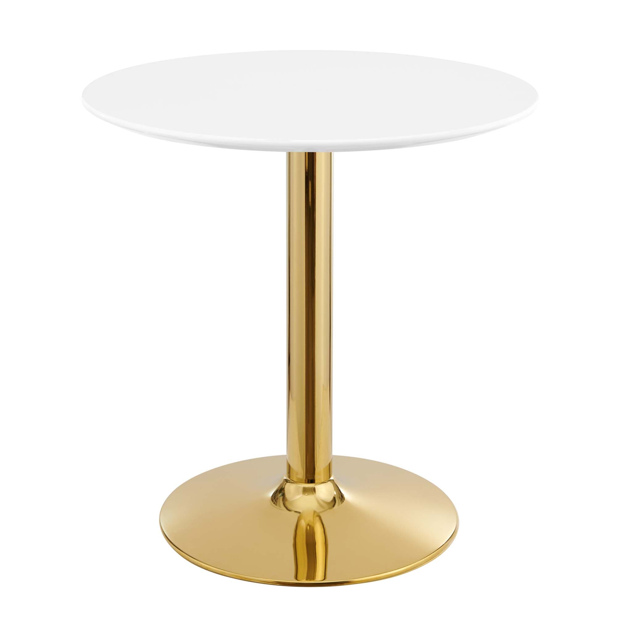 Verne 28" Dining Table, Gold White