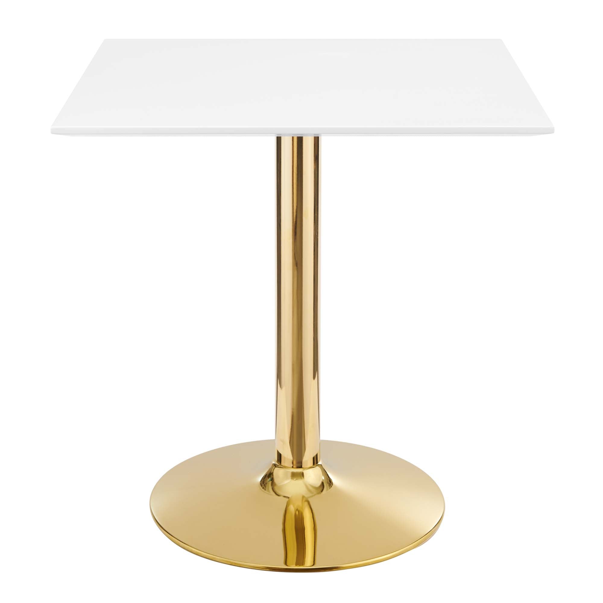 Verne 28" Square Dining Table, Gold White