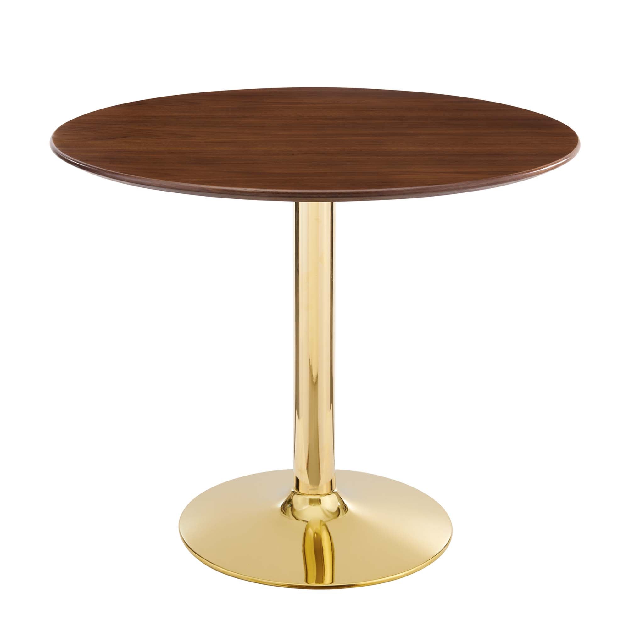 Verne 35" Dining Table, Gold Walnut