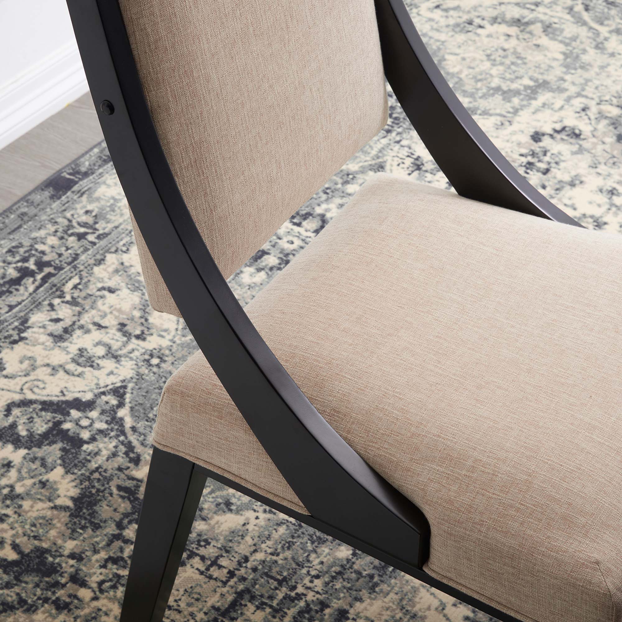 Cambridge Upholstered Fabric Dining Chairs Set of 2, Beige