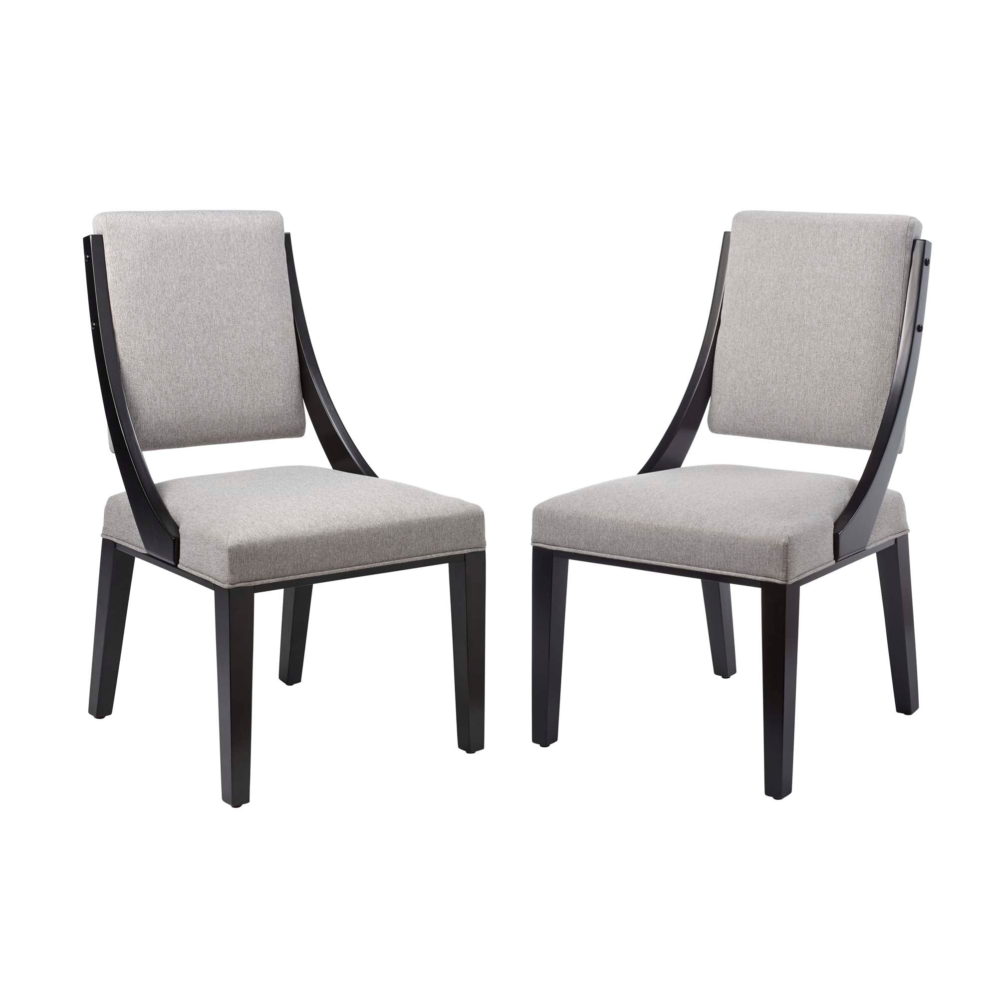 Cambridge Upholstered Fabric Dining Chairs Set of 2, Light Gray