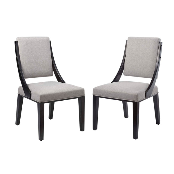 Cambridge Upholstered Fabric Dining Chairs Set of 2, Light Gray