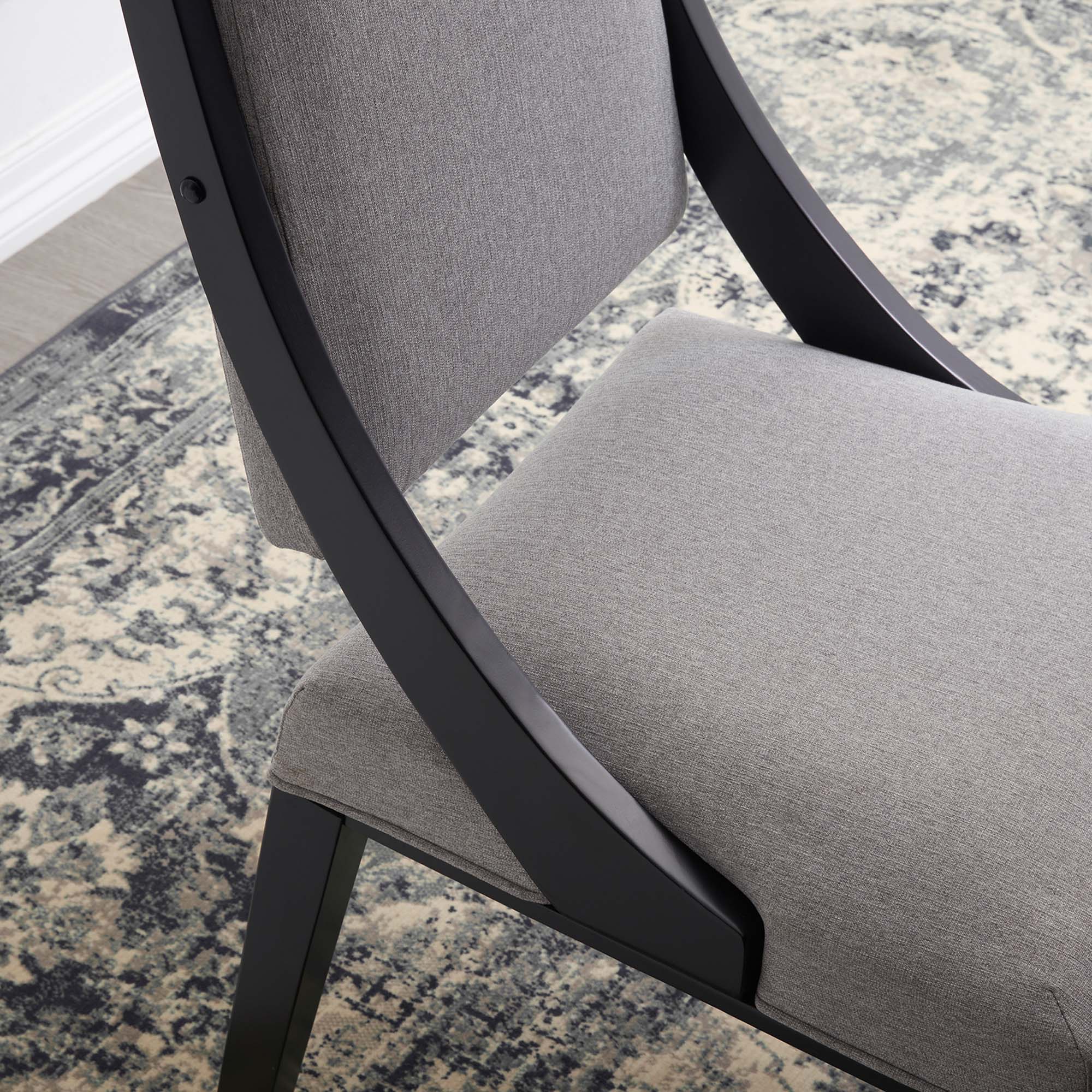 Cambridge Upholstered Fabric Dining Chairs Set of 2, Light Gray