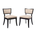 Pristine Upholstered Fabric Dining Chairs Set of 2, Beige