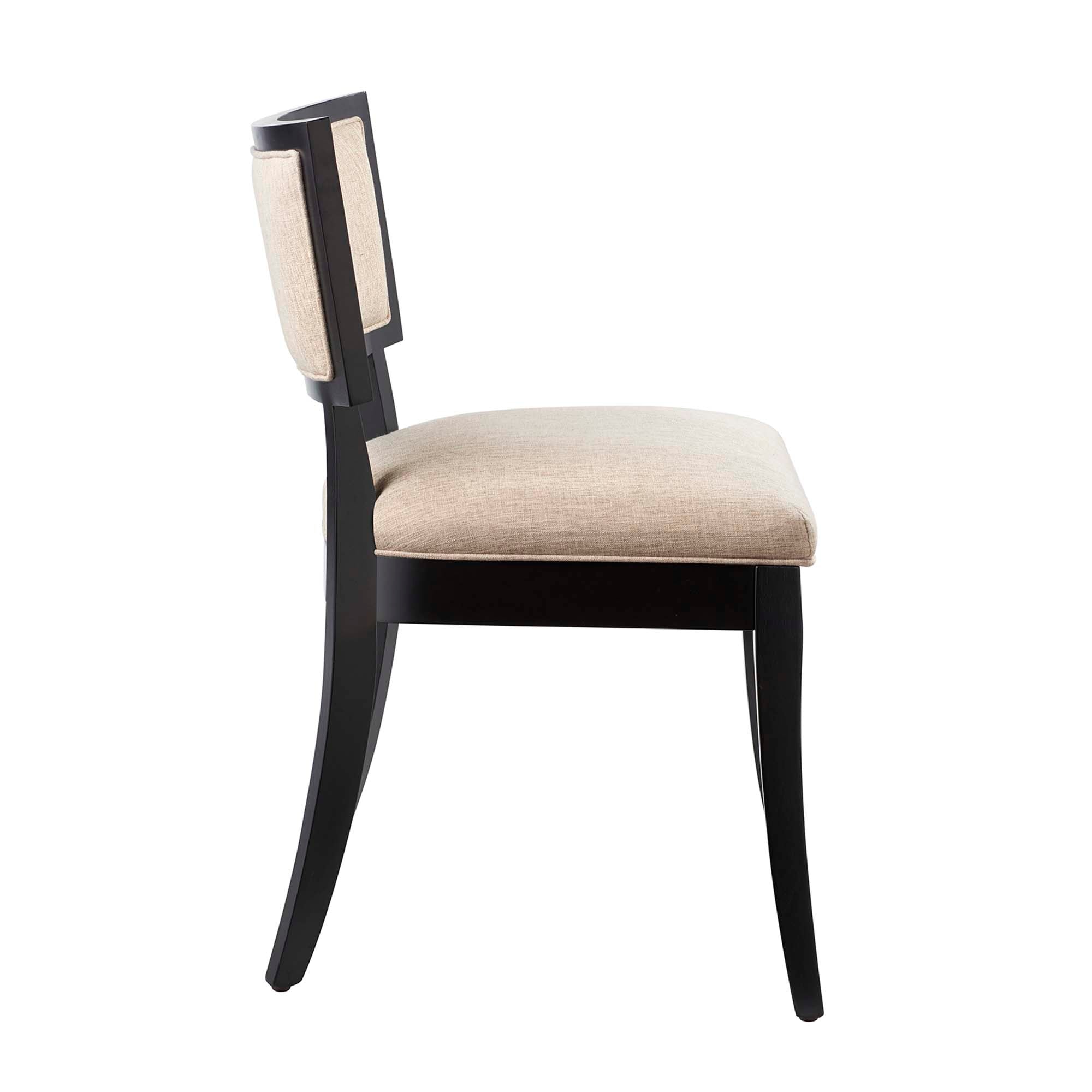 Pristine Upholstered Fabric Dining Chairs Set of 2, Beige