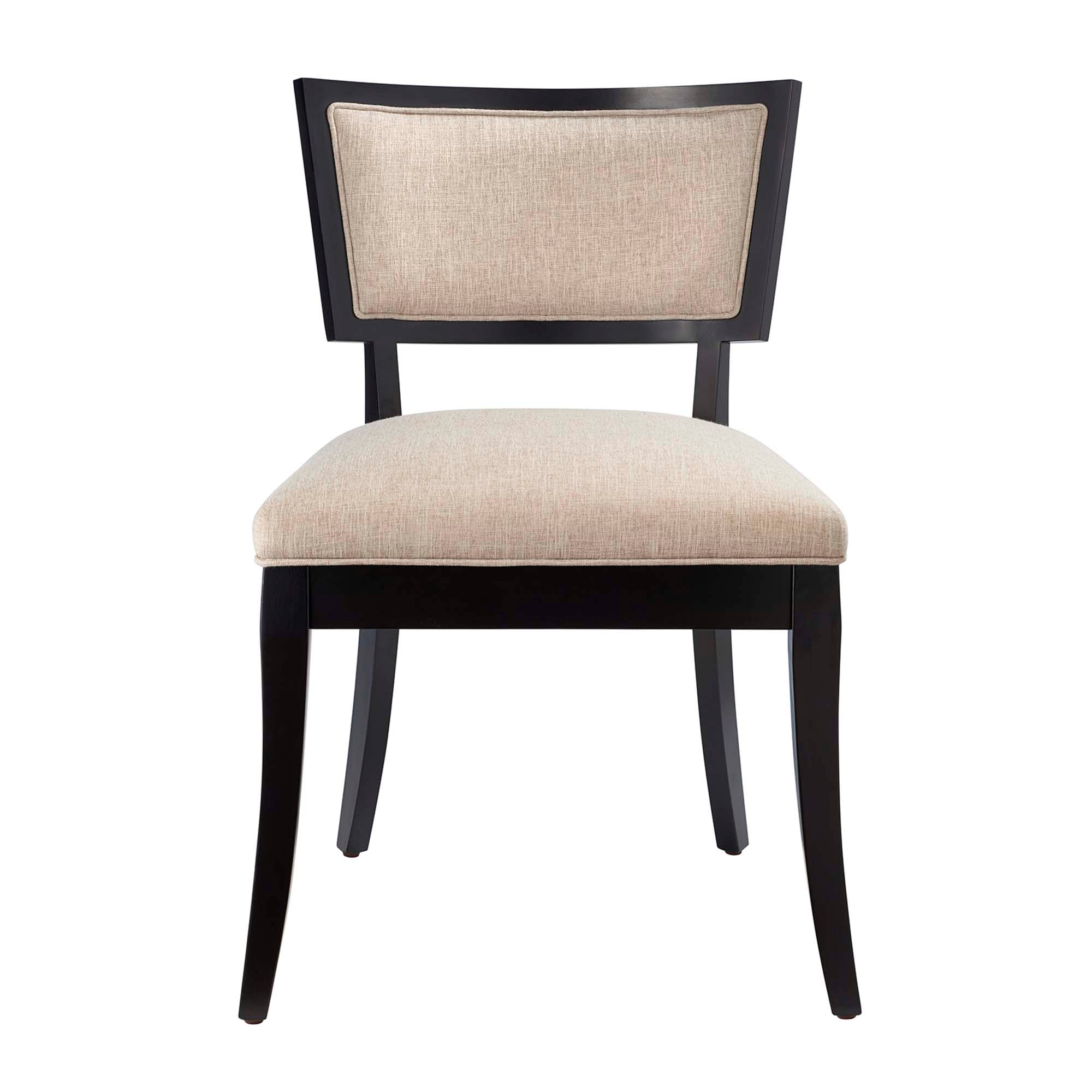 Pristine Upholstered Fabric Dining Chairs Set of 2, Beige