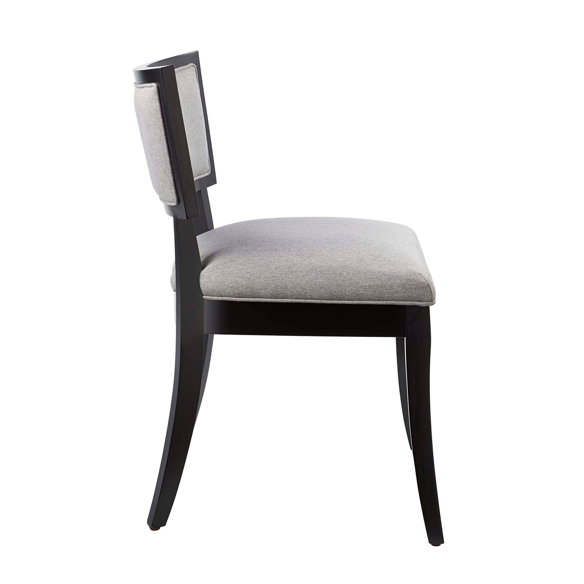 Pristine Upholstered Fabric Dining Chairs Set of 2, Light Gray