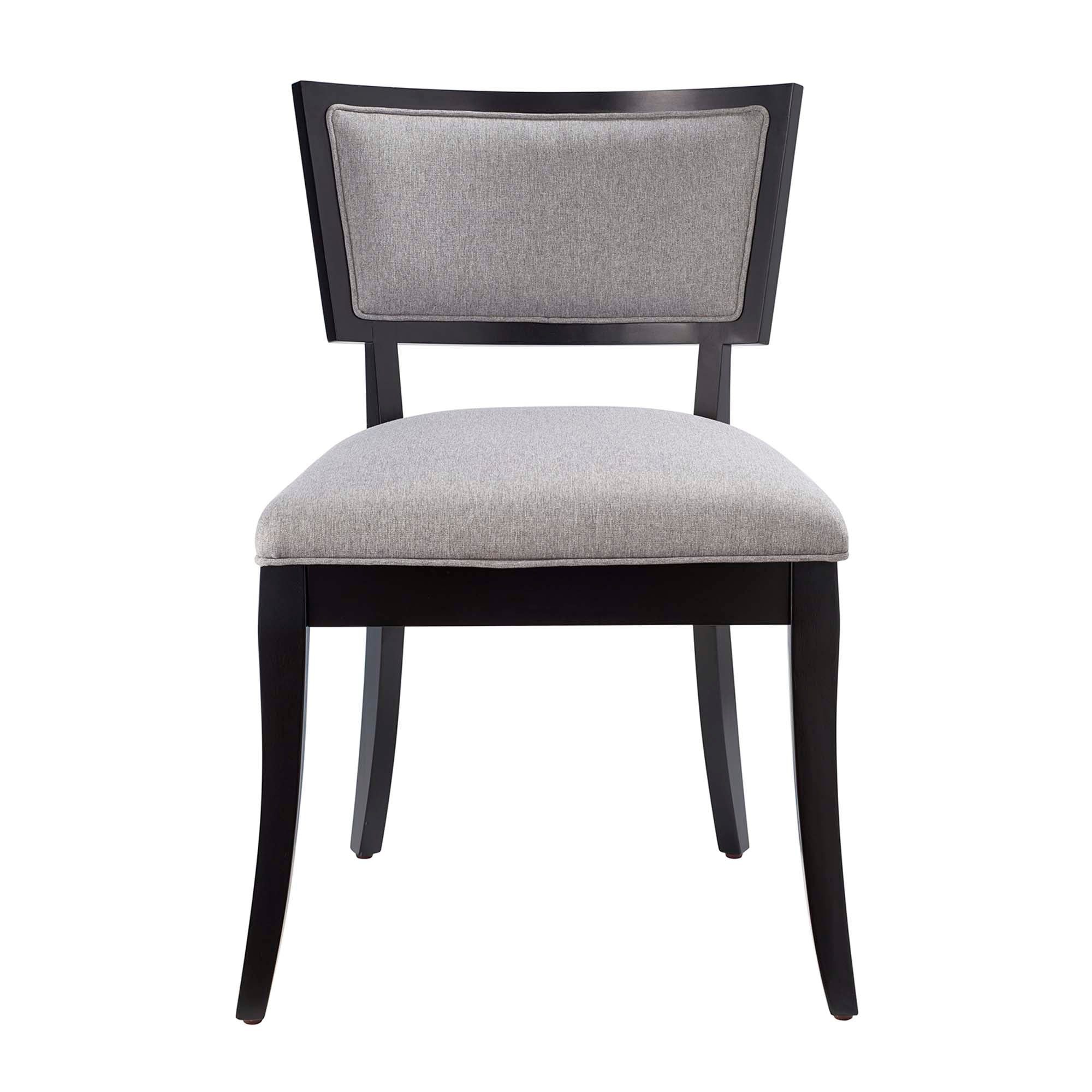 Pristine Upholstered Fabric Dining Chairs Set of 2, Light Gray