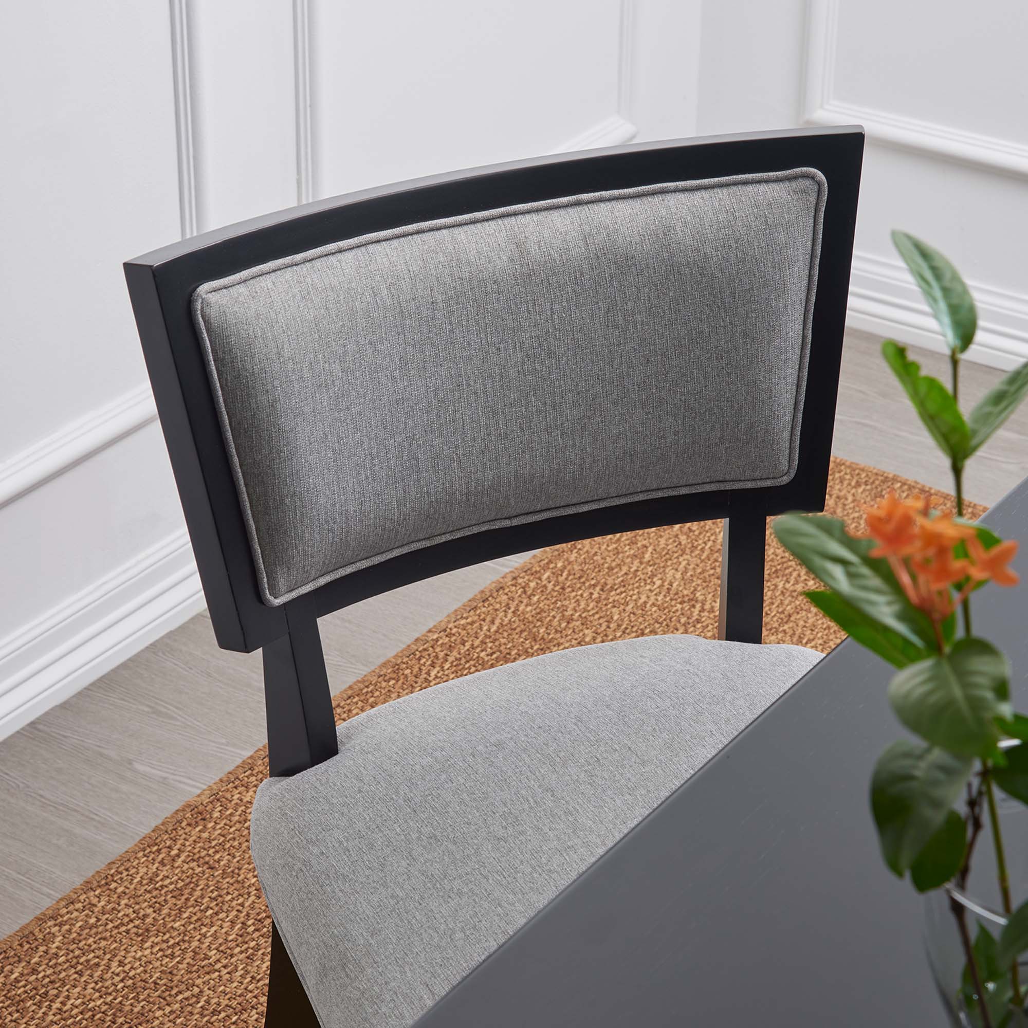 Pristine Upholstered Fabric Dining Chairs Set of 2, Light Gray