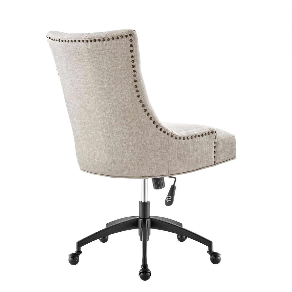 Regent Tufted Fabric Office Chair, Black Beige