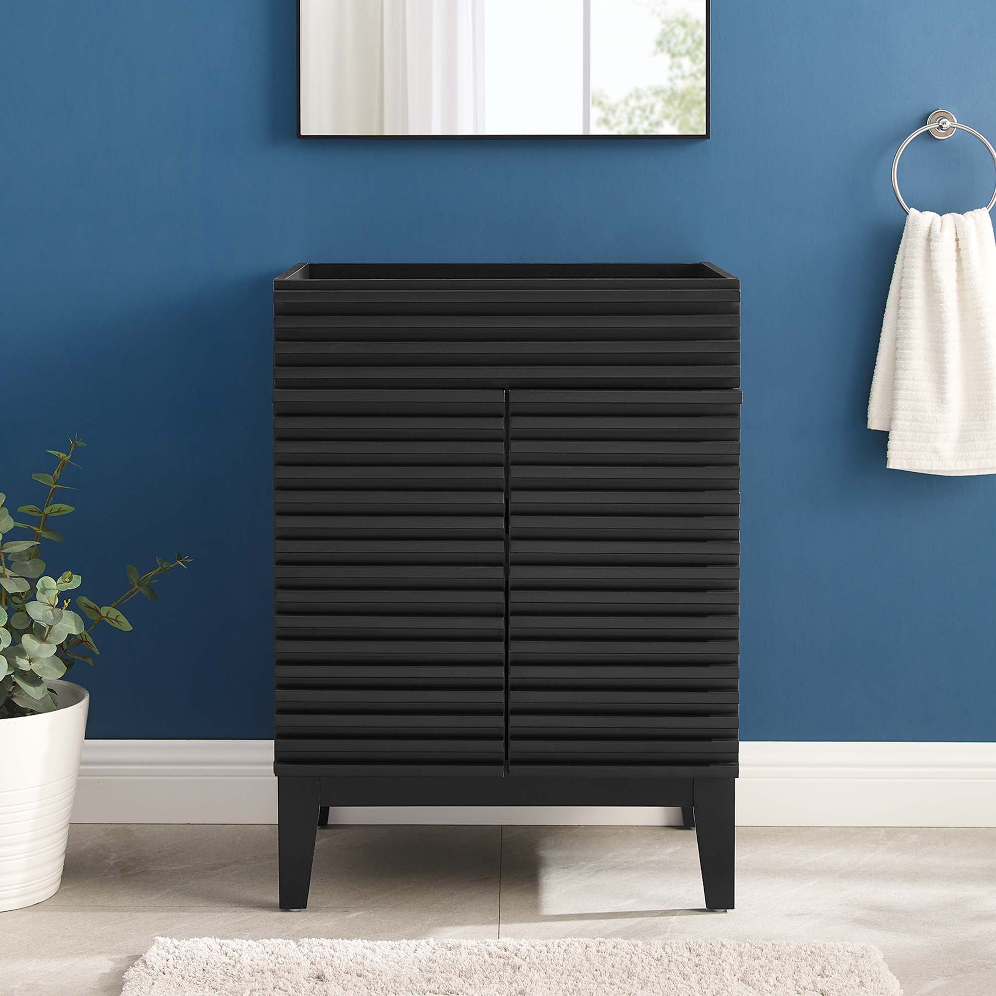 Render 24" Bathroom Vanity Cabinet (Sink Basin Not Included), Black