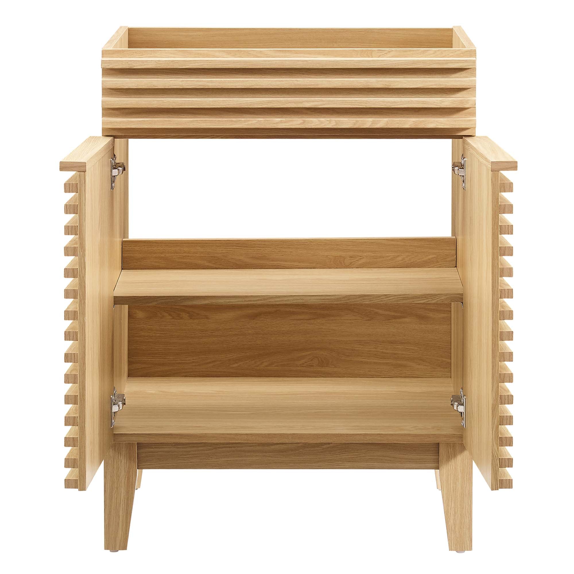 Render 24" Bathroom Vanity Cabinet (Sink Basin Not Included), Oak