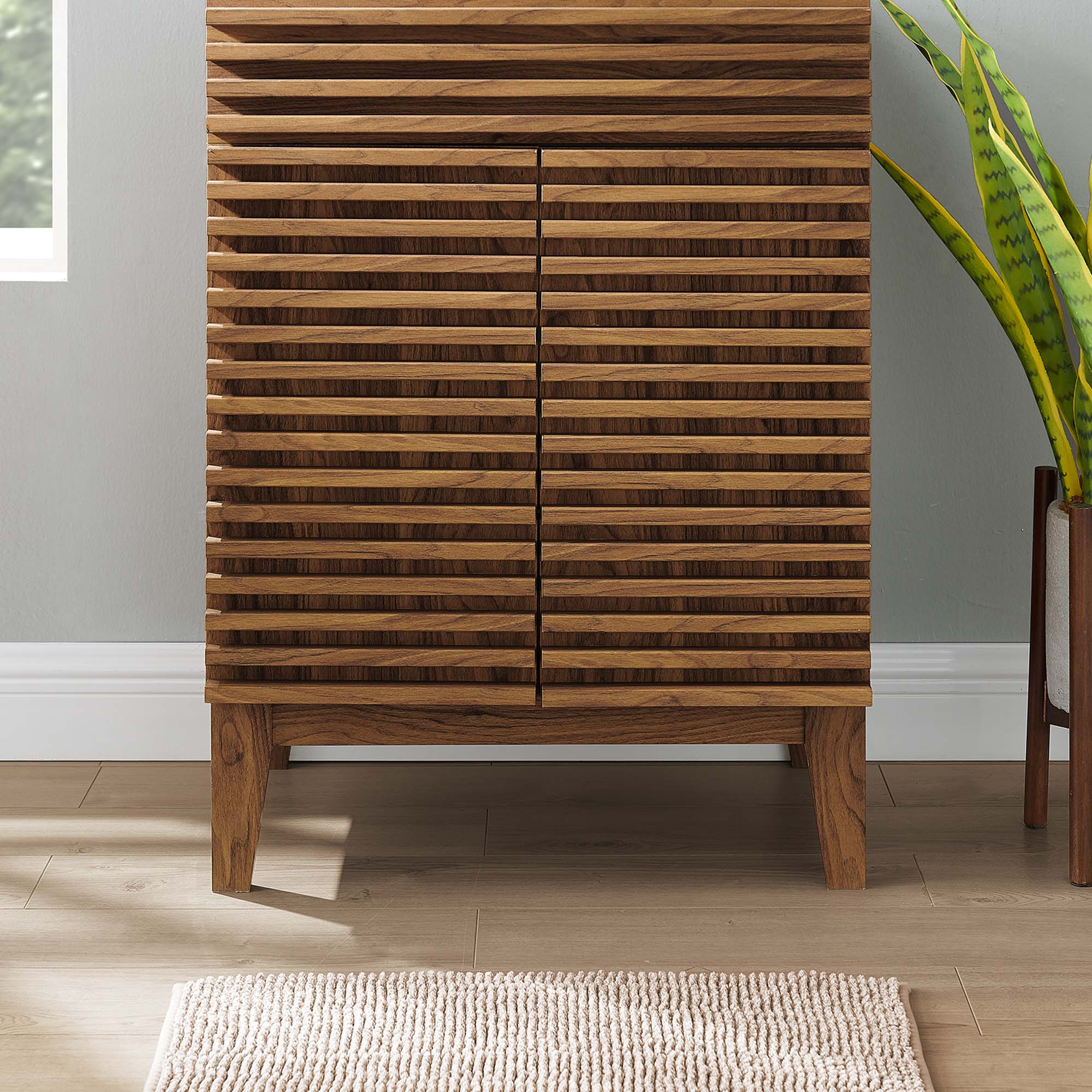Render 24" Bathroom Vanity Cabinet (Sink Basin Not Included), Walnut