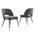 Rouse Performance Velvet Dining Side Chairs Set of 2, Charcoal