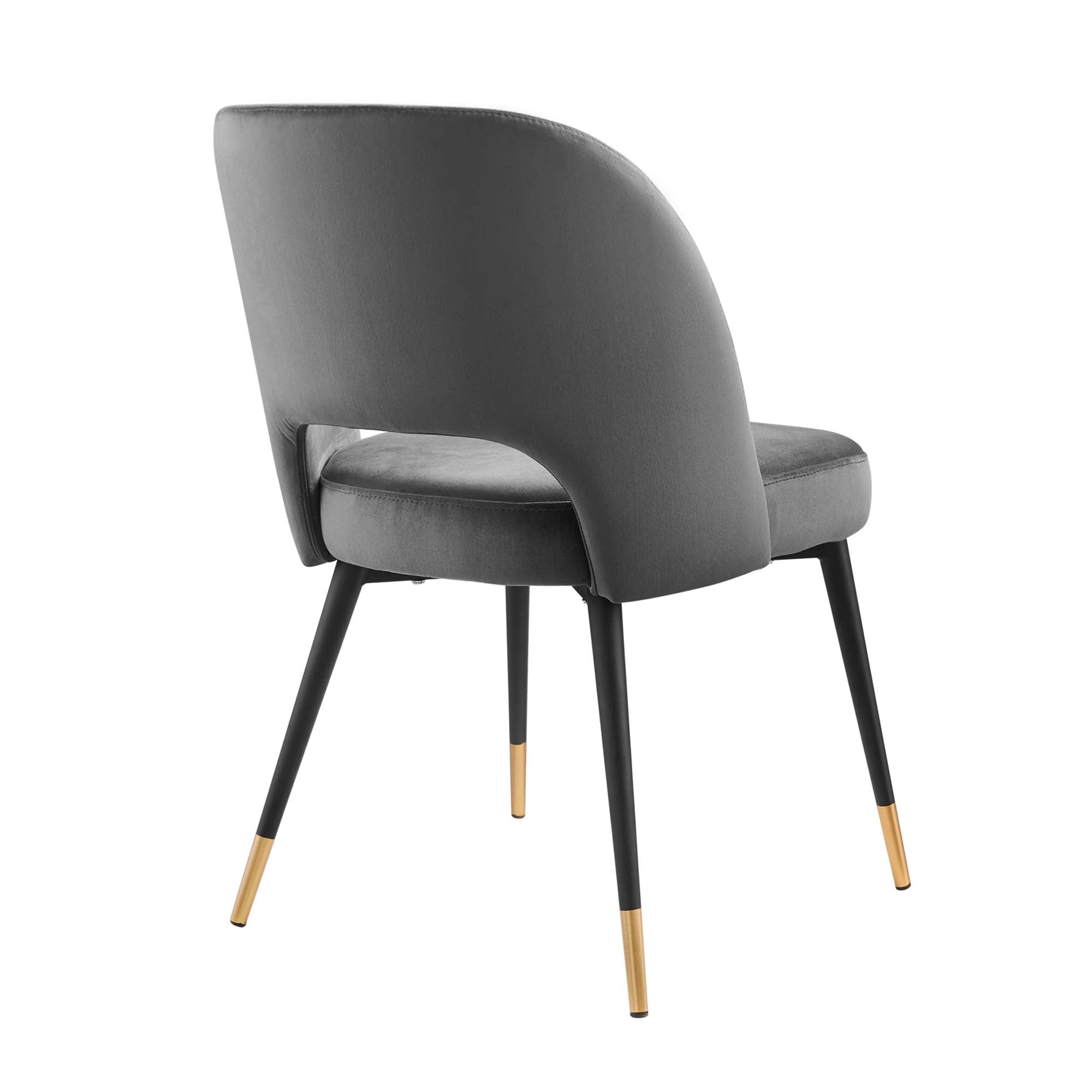 Rouse Performance Velvet Dining Side Chairs Set of 2, Charcoal
