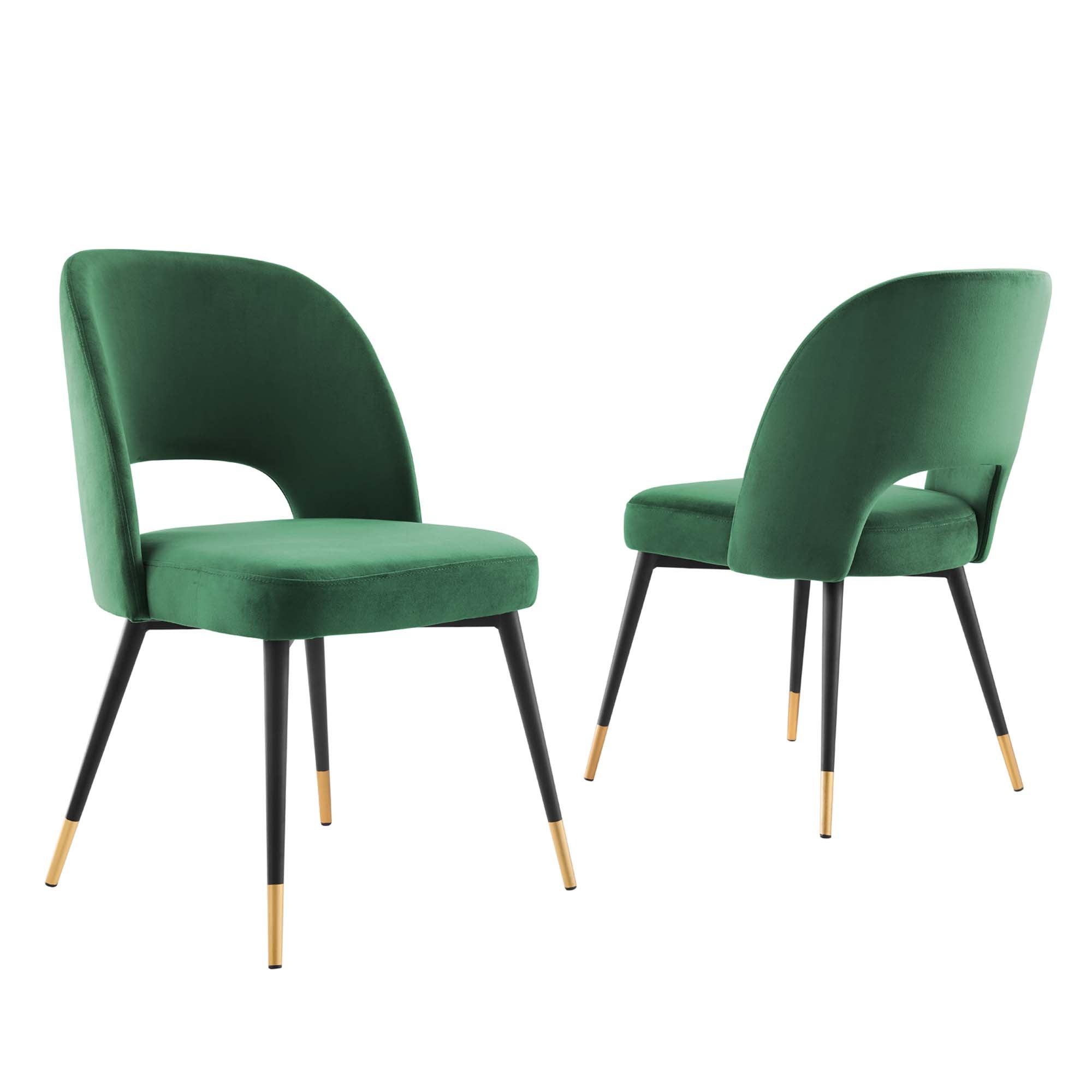 Rouse Performance Velvet Dining Side Chairs Set of 2, Emerald