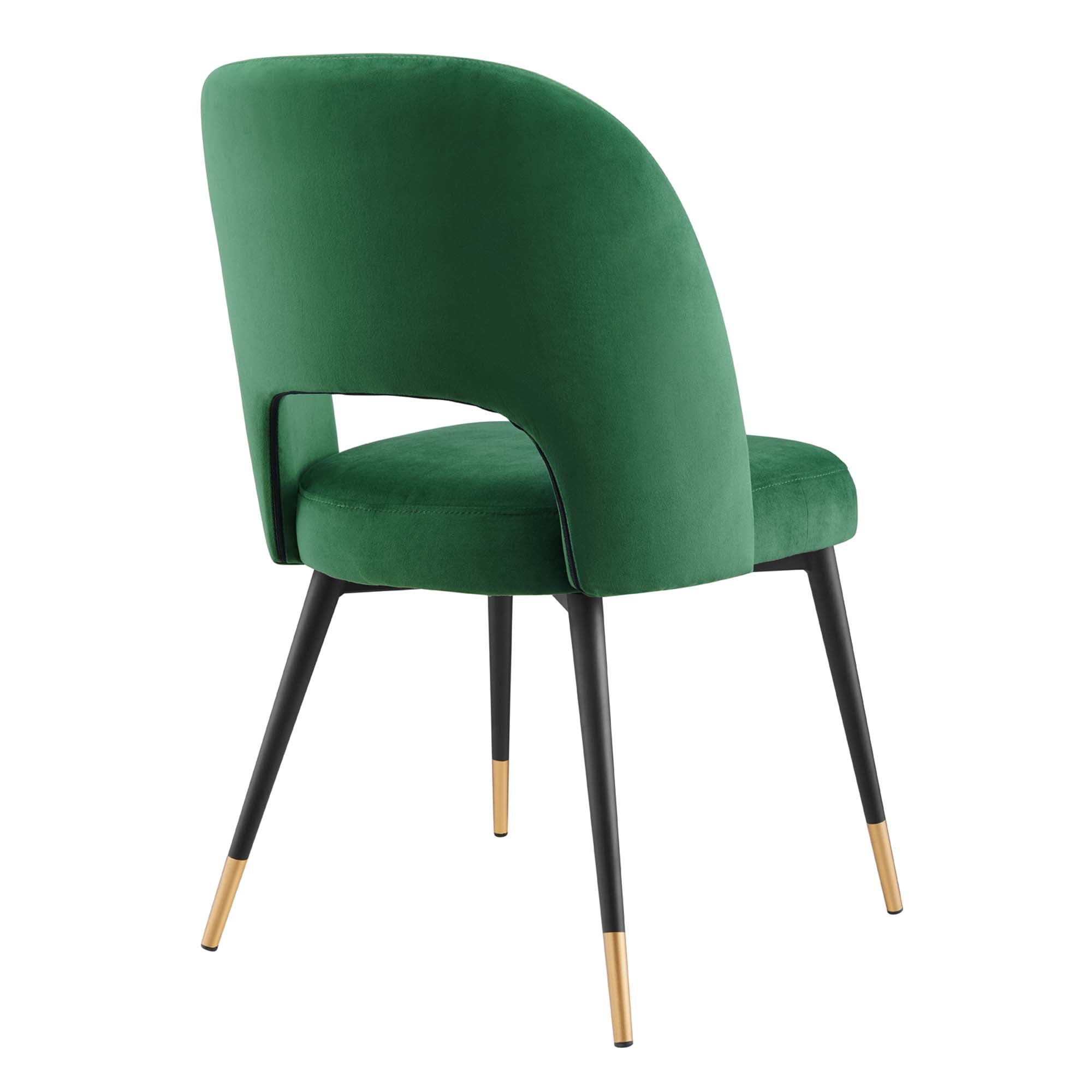 Rouse Performance Velvet Dining Side Chairs Set of 2, Emerald