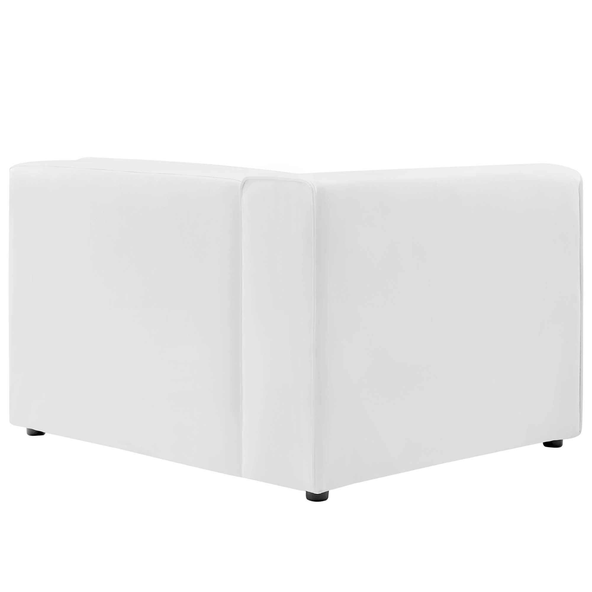 Mingle Vegan Leather Left-Arm Chair, White