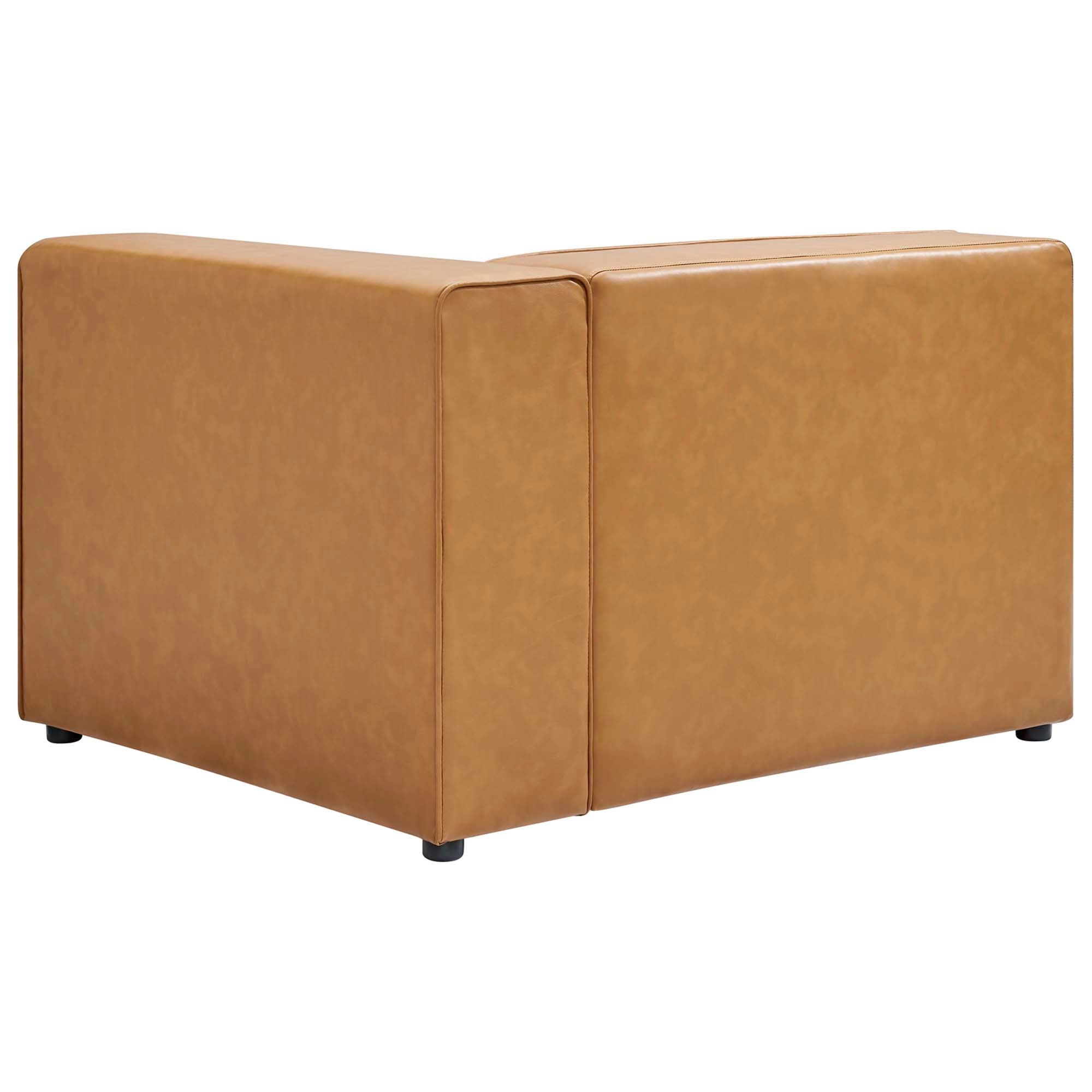 Mingle Vegan Leather Right-Arm Chair, Tan