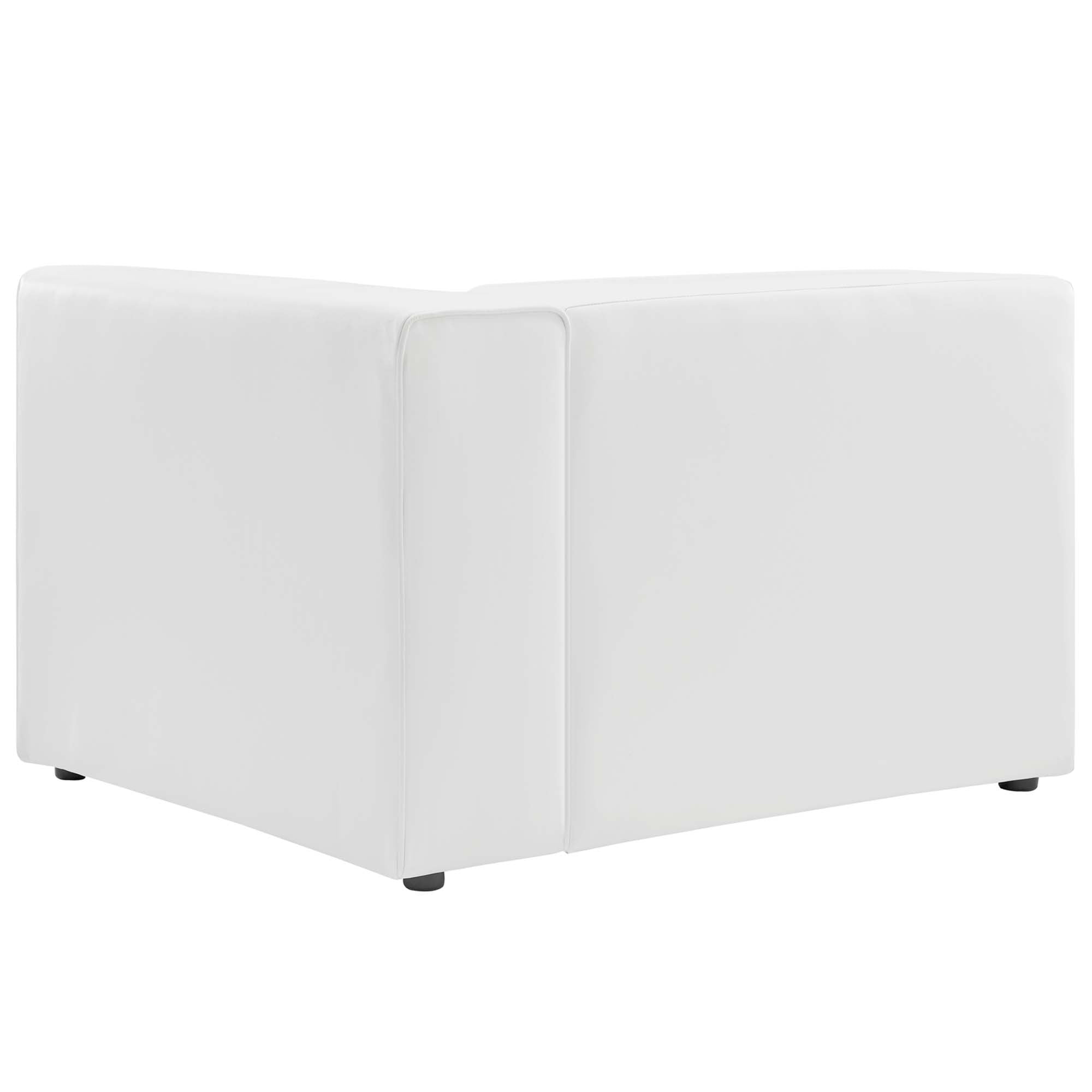 Mingle Vegan Leather Right-Arm Chair, White