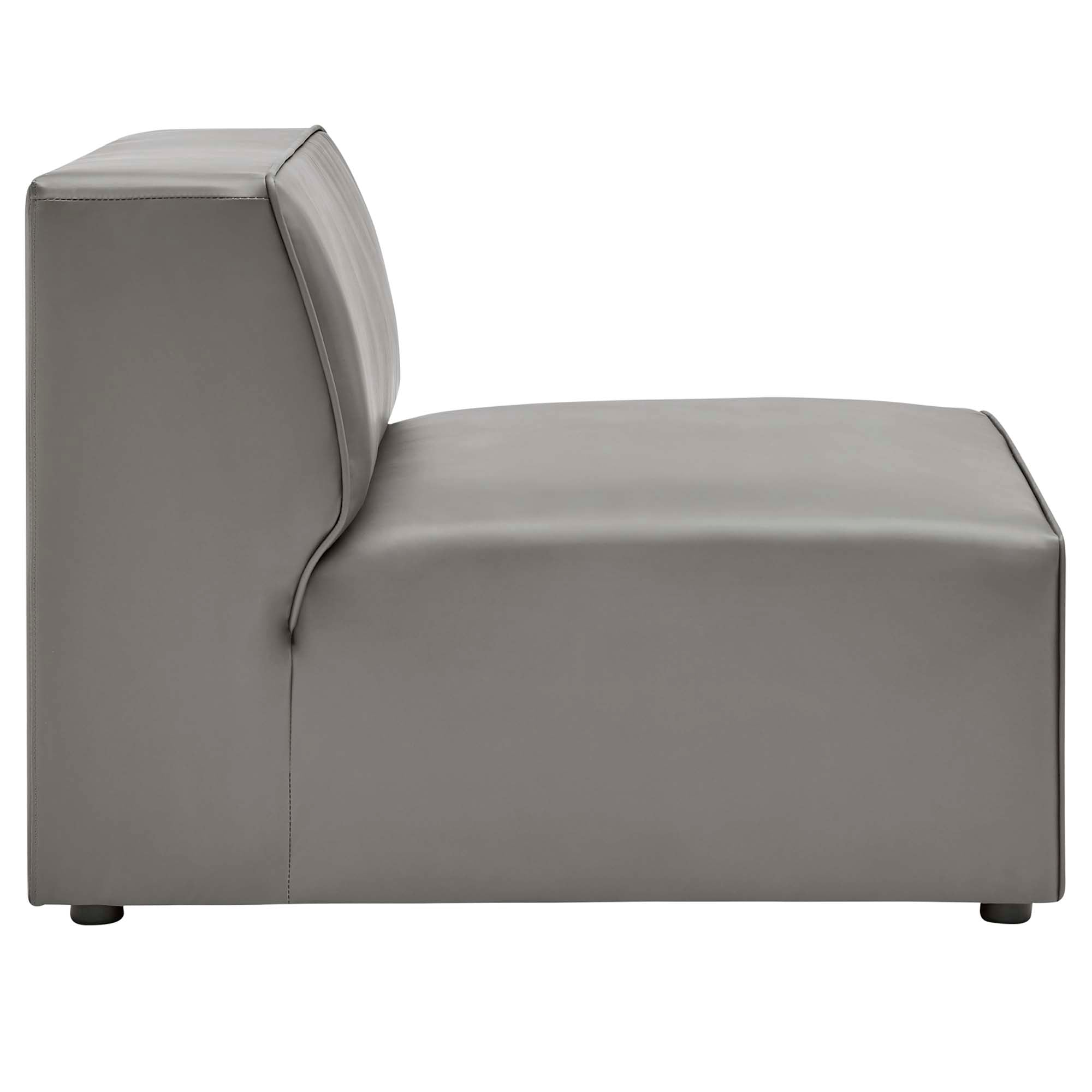 Mingle Vegan Leather Armless Chair, Gray