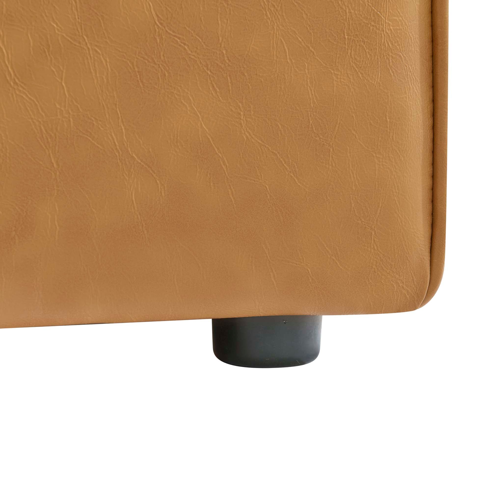 Mingle Vegan Leather Armless Chair, Tan