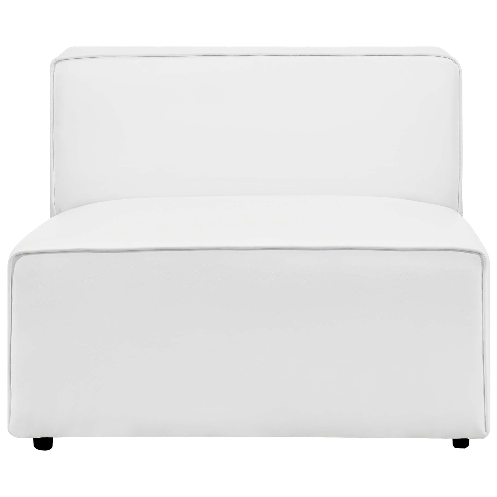 Mingle Vegan Leather Armless Chair, White