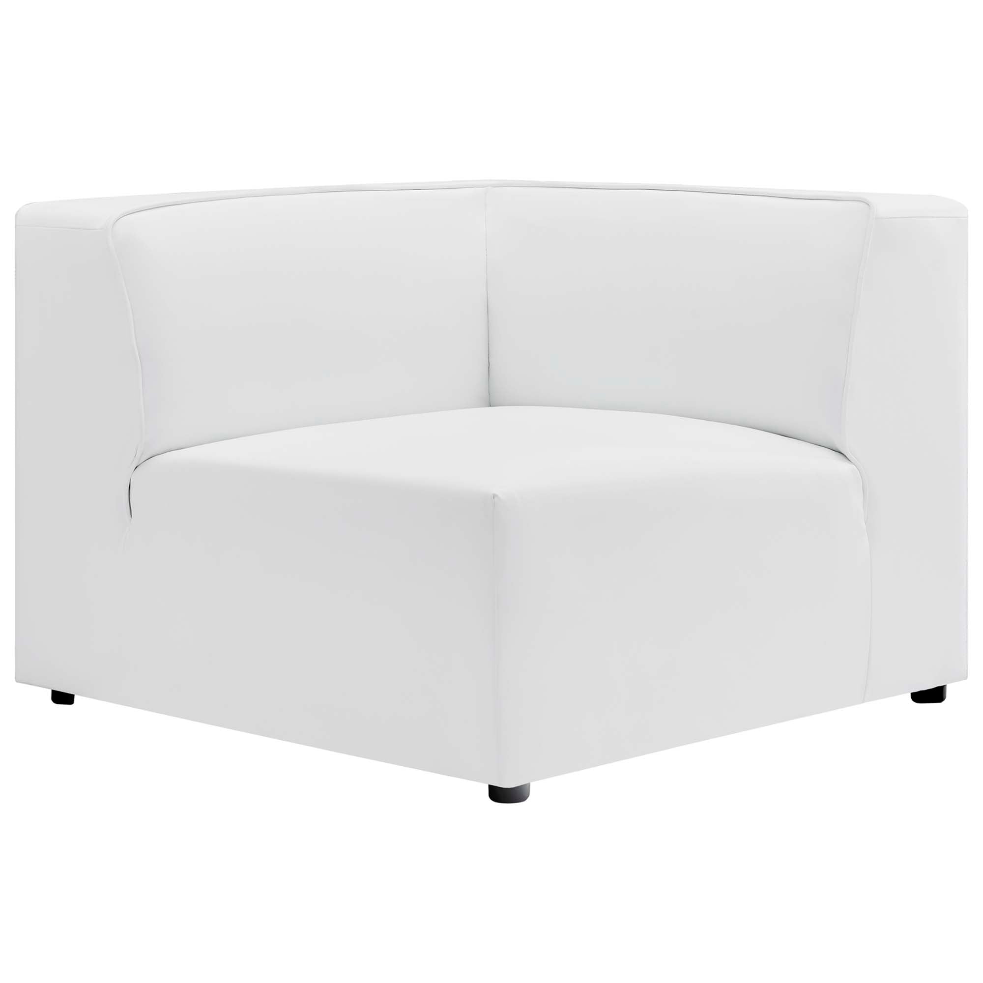 Mingle Vegan Leather Corner Chair, White