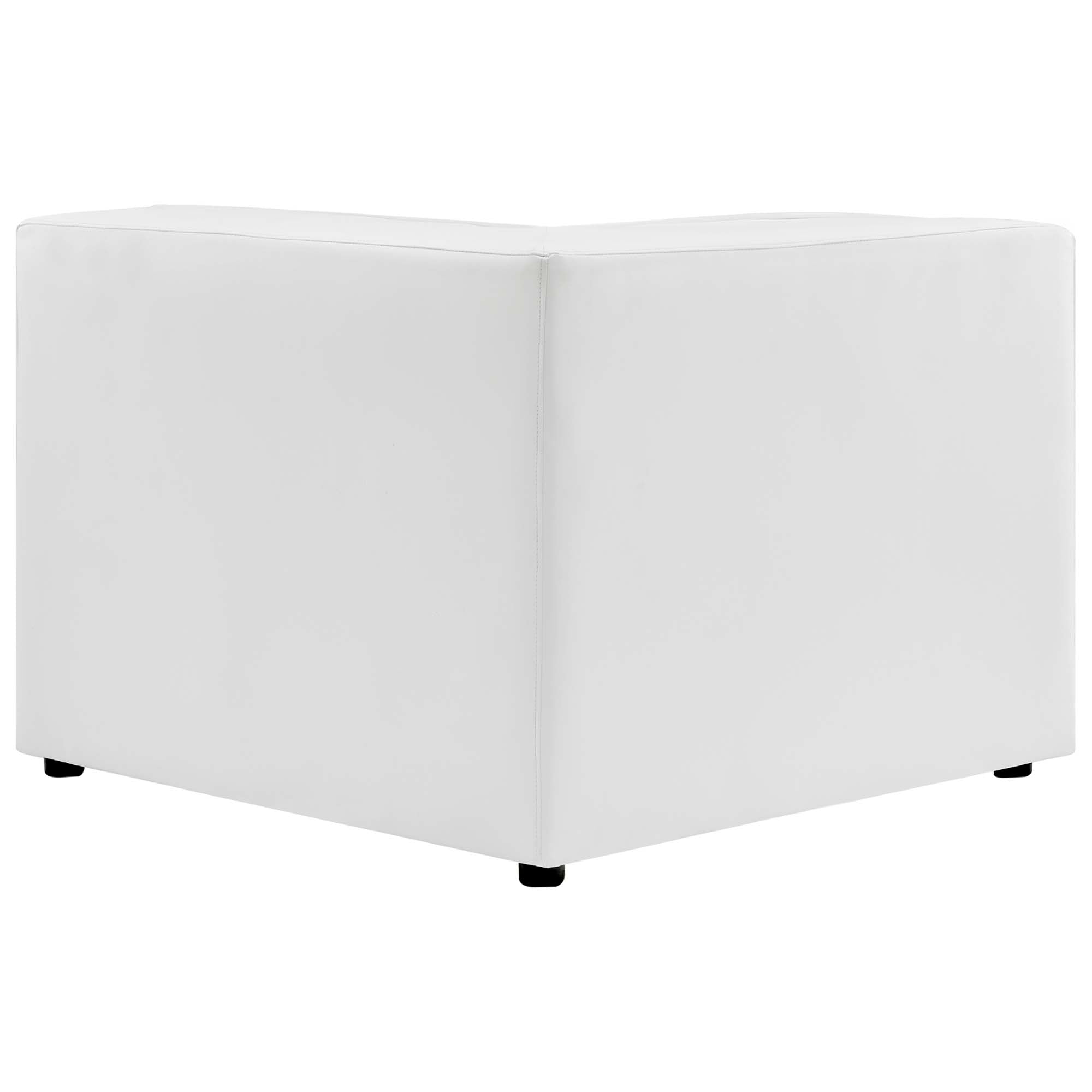 Mingle Vegan Leather Corner Chair, White