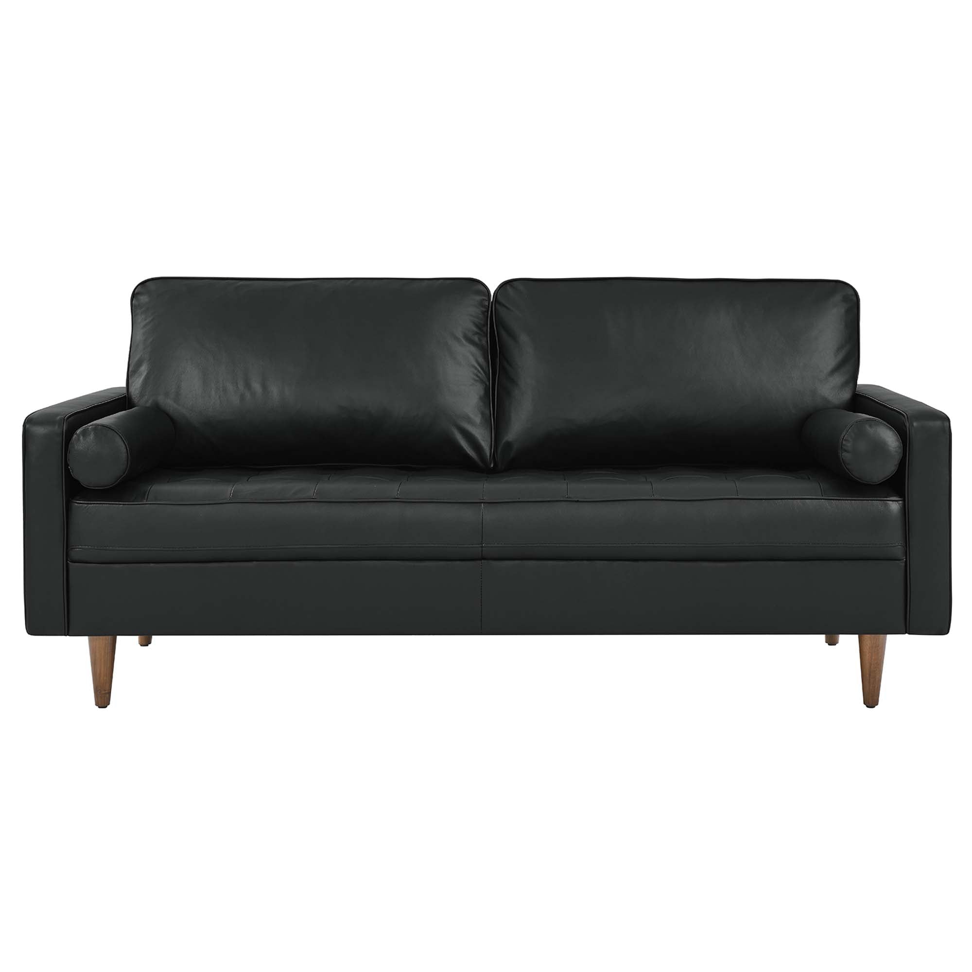 Valour Leather Sofa, Black