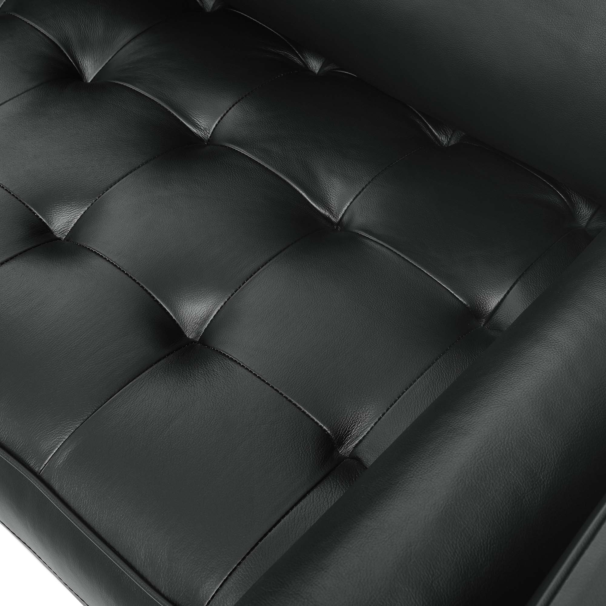 Valour Leather Sofa, Black